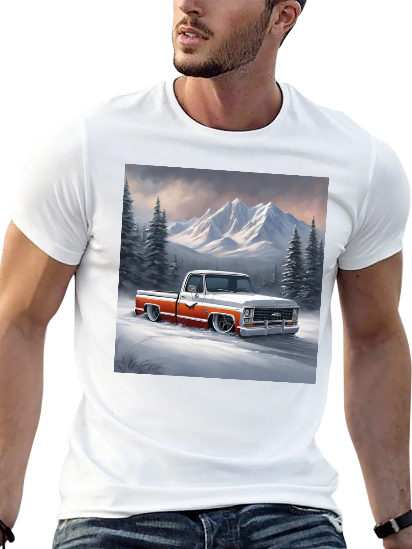 Classic Truck Graphic Tee - Mountain Scene