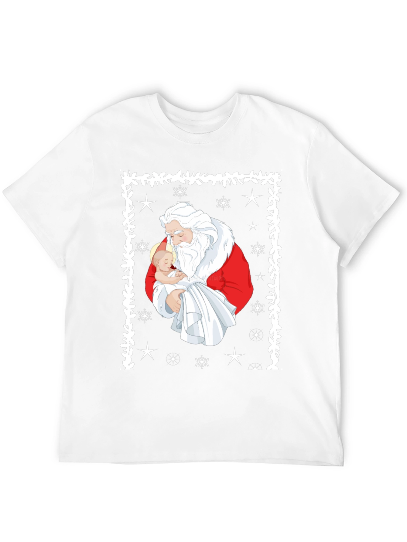 Santa Holding Baby Christmas T-Shirt