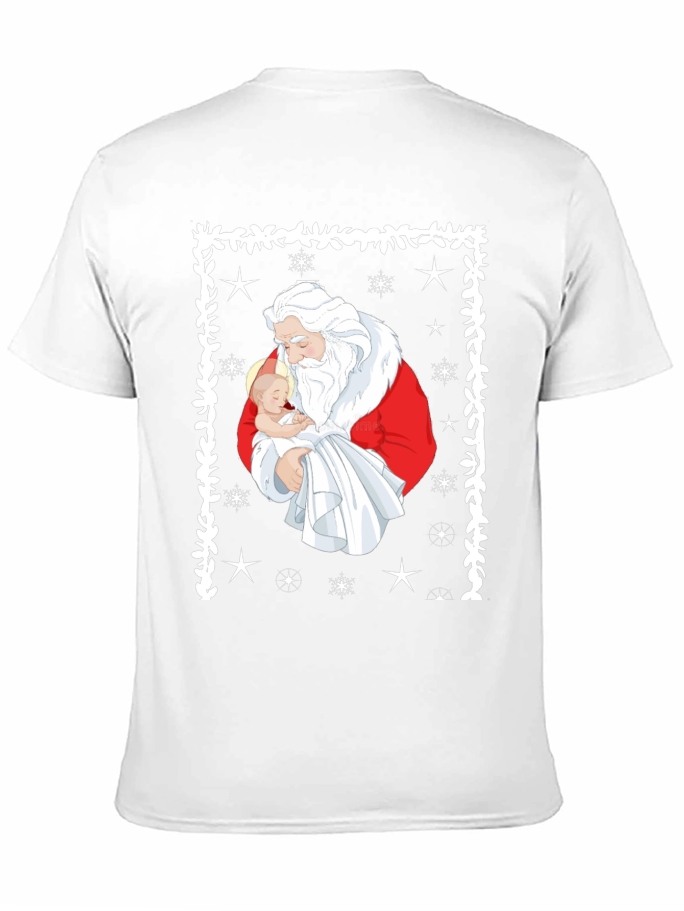 Santa Holding Baby Christmas T-Shirt