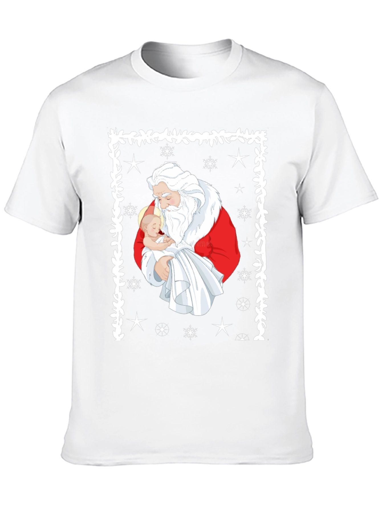 Santa Holding Baby Christmas T-Shirt