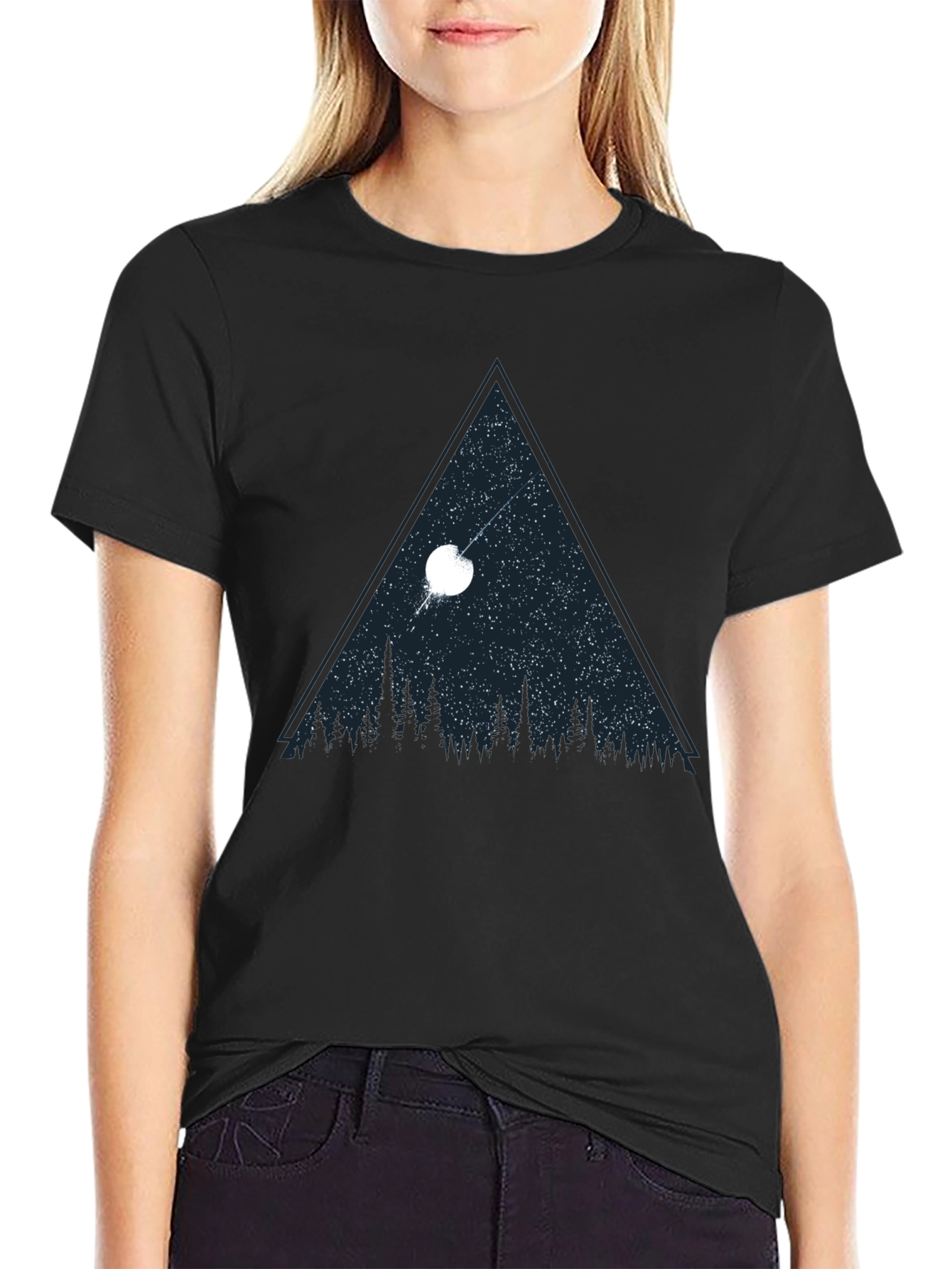 Night Sky Triangle Graphic T-Shirt
