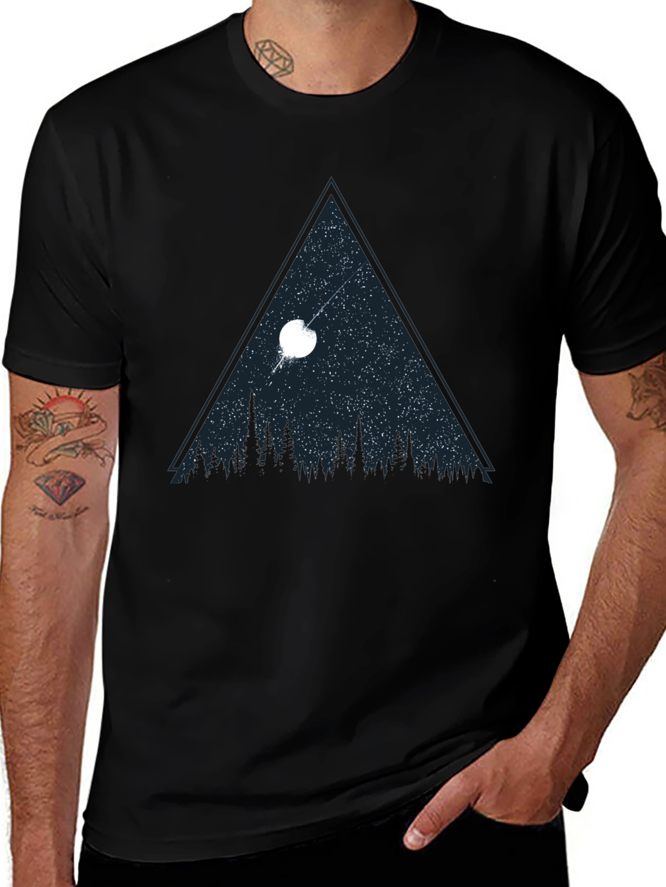 Night Sky Triangle Graphic T-Shirt
