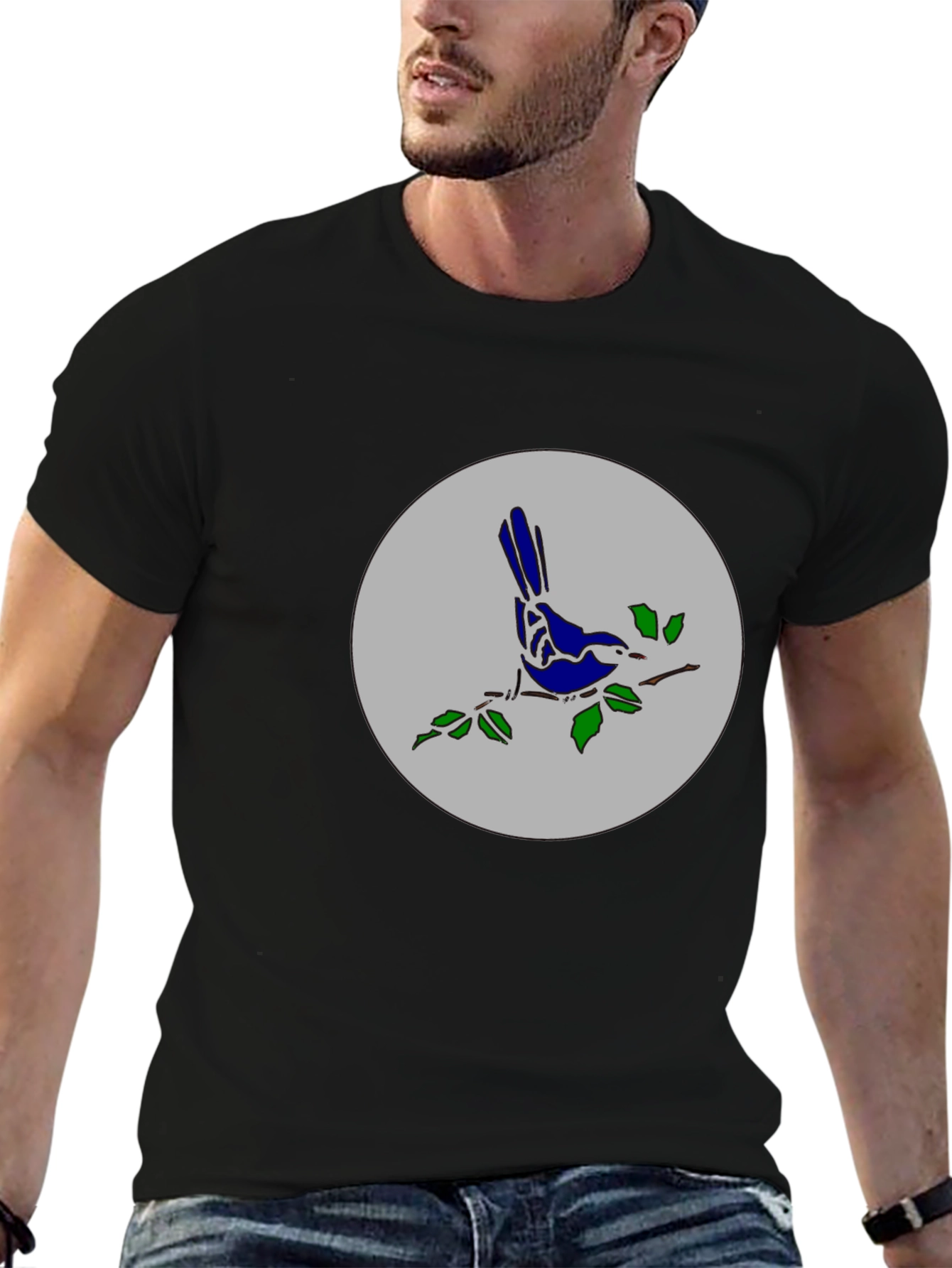 Bird on Branch Graphic Tee - Stylish Casual Top