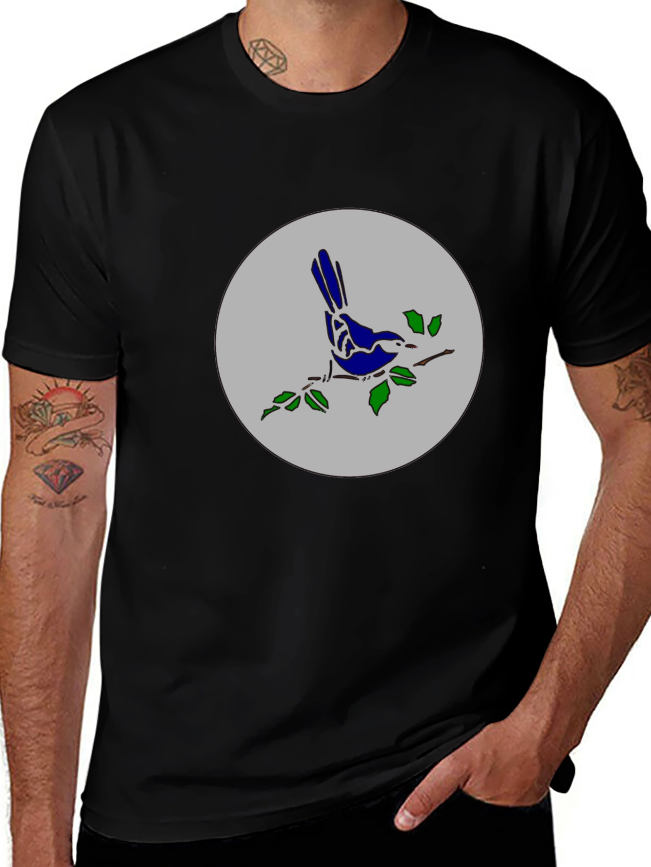 Bird on Branch Graphic Tee - Stylish Casual Top