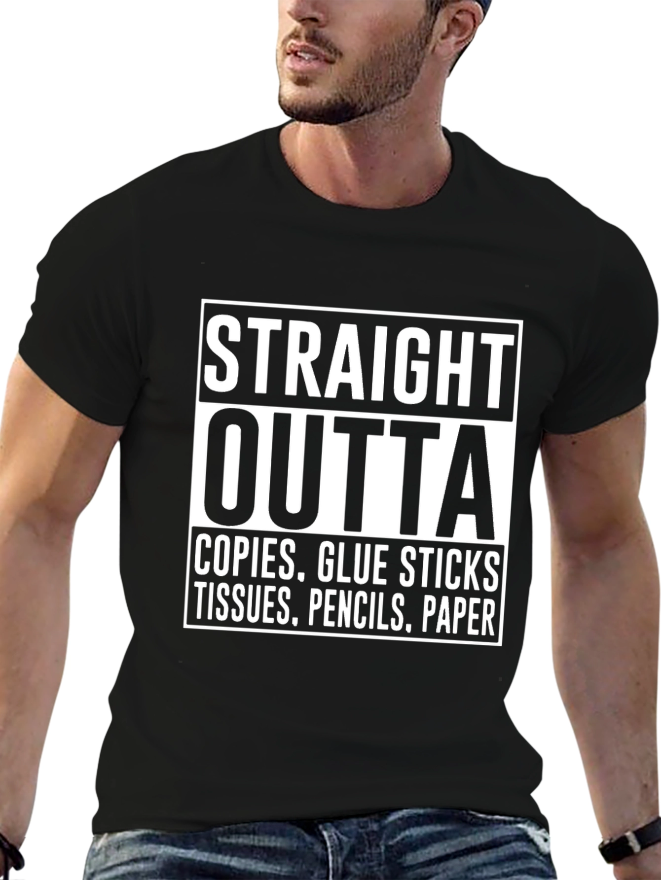 Straight Outta School Supplies Funny Teacher T-Shirt