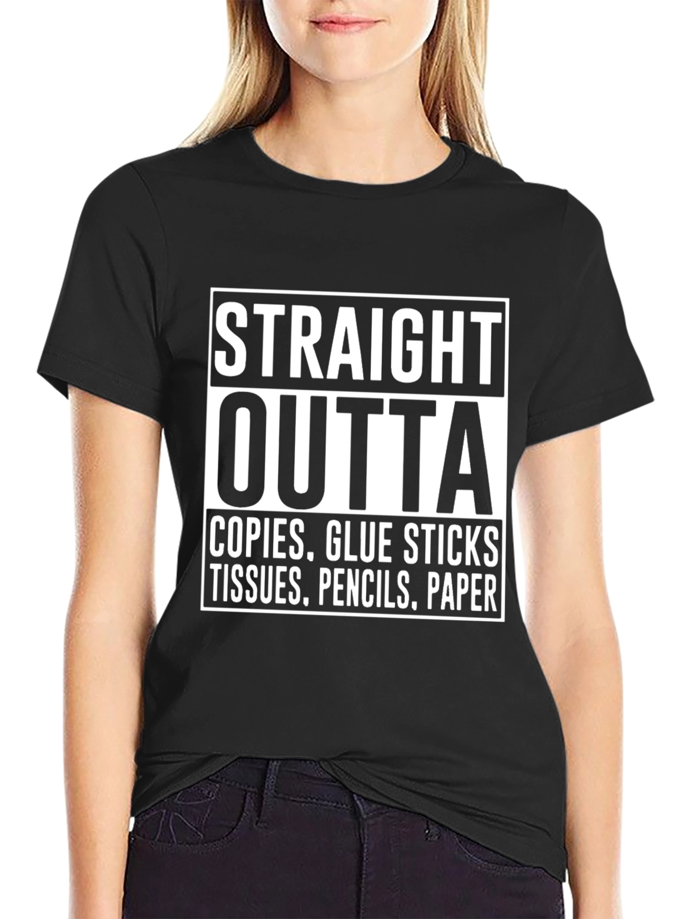 Straight Outta School Supplies Funny Teacher T-Shirt