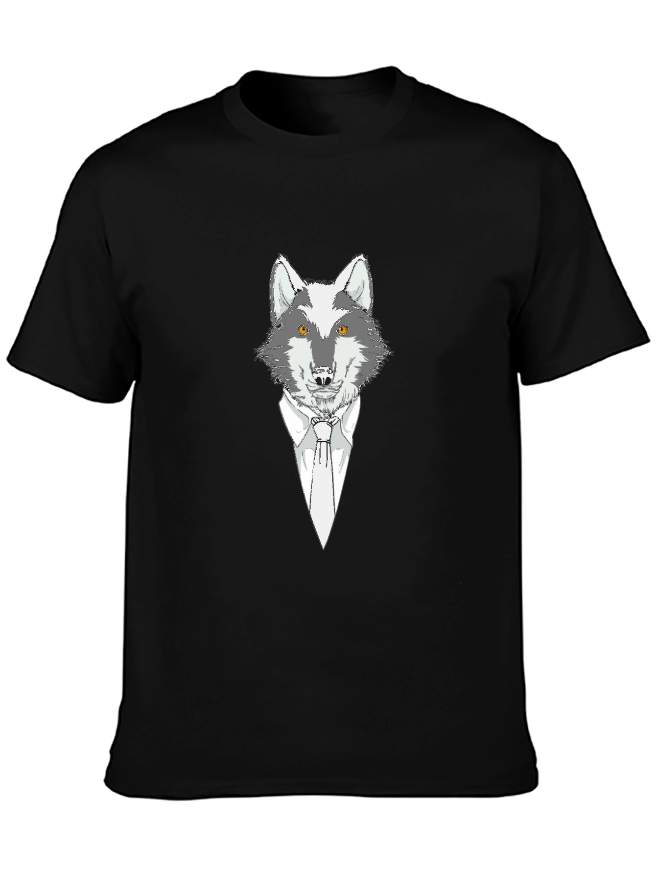 Wolf in Suit Graphic Tee - Mens Black T-Shirt
