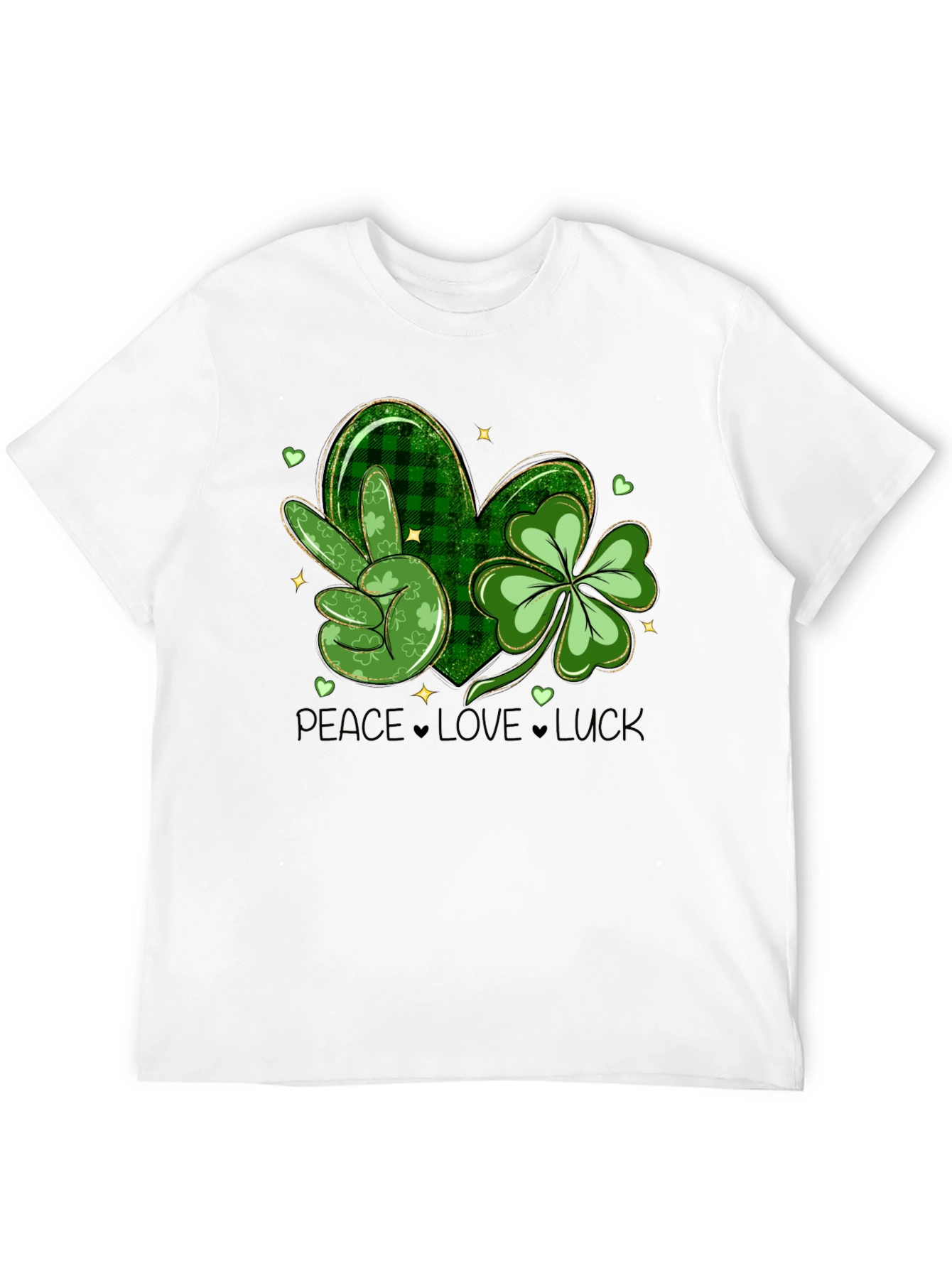 St. Patricks Day Peace Love Luck Graphic Tee