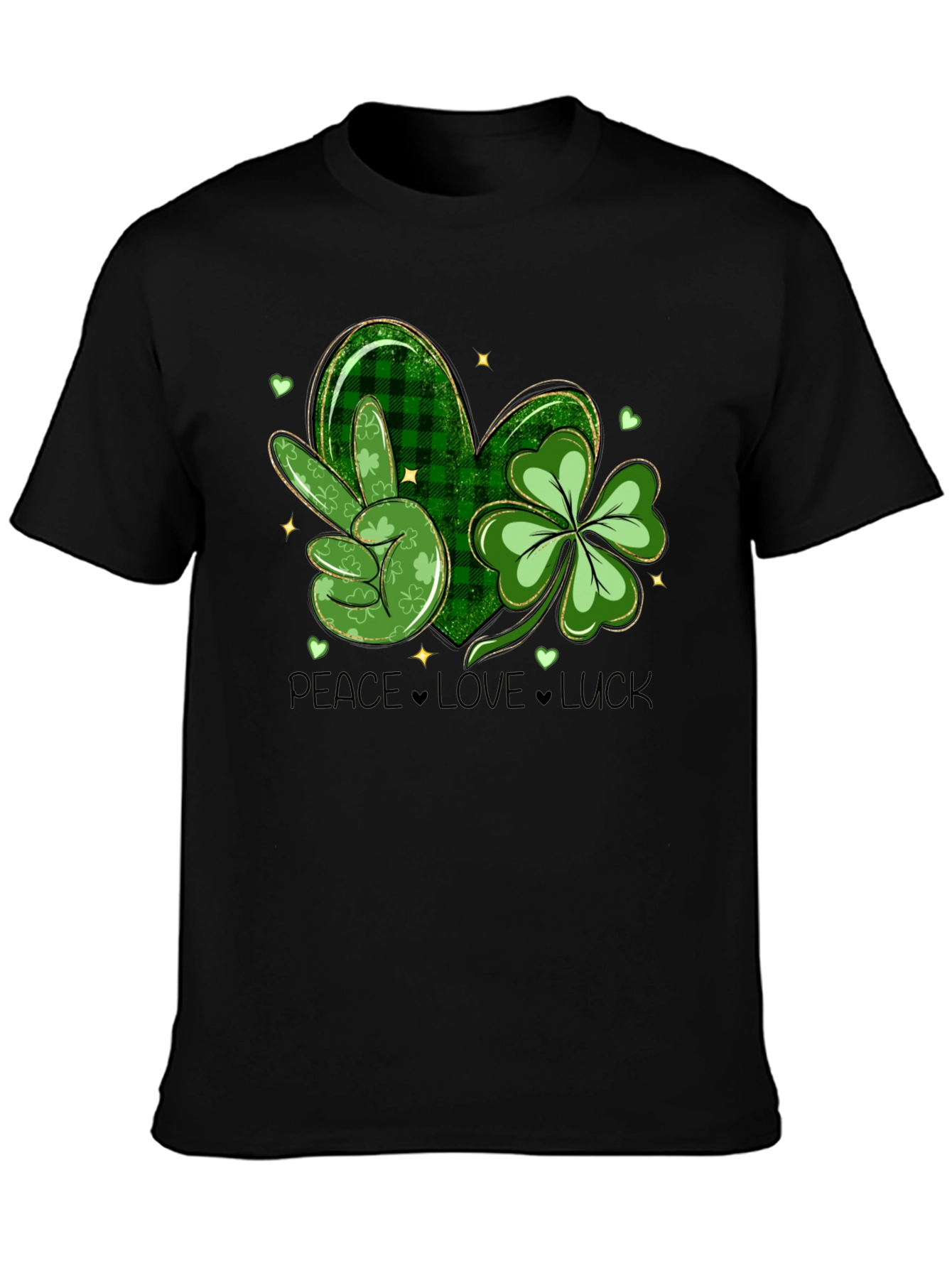 St. Patricks Day Peace Love Luck Graphic Tee
