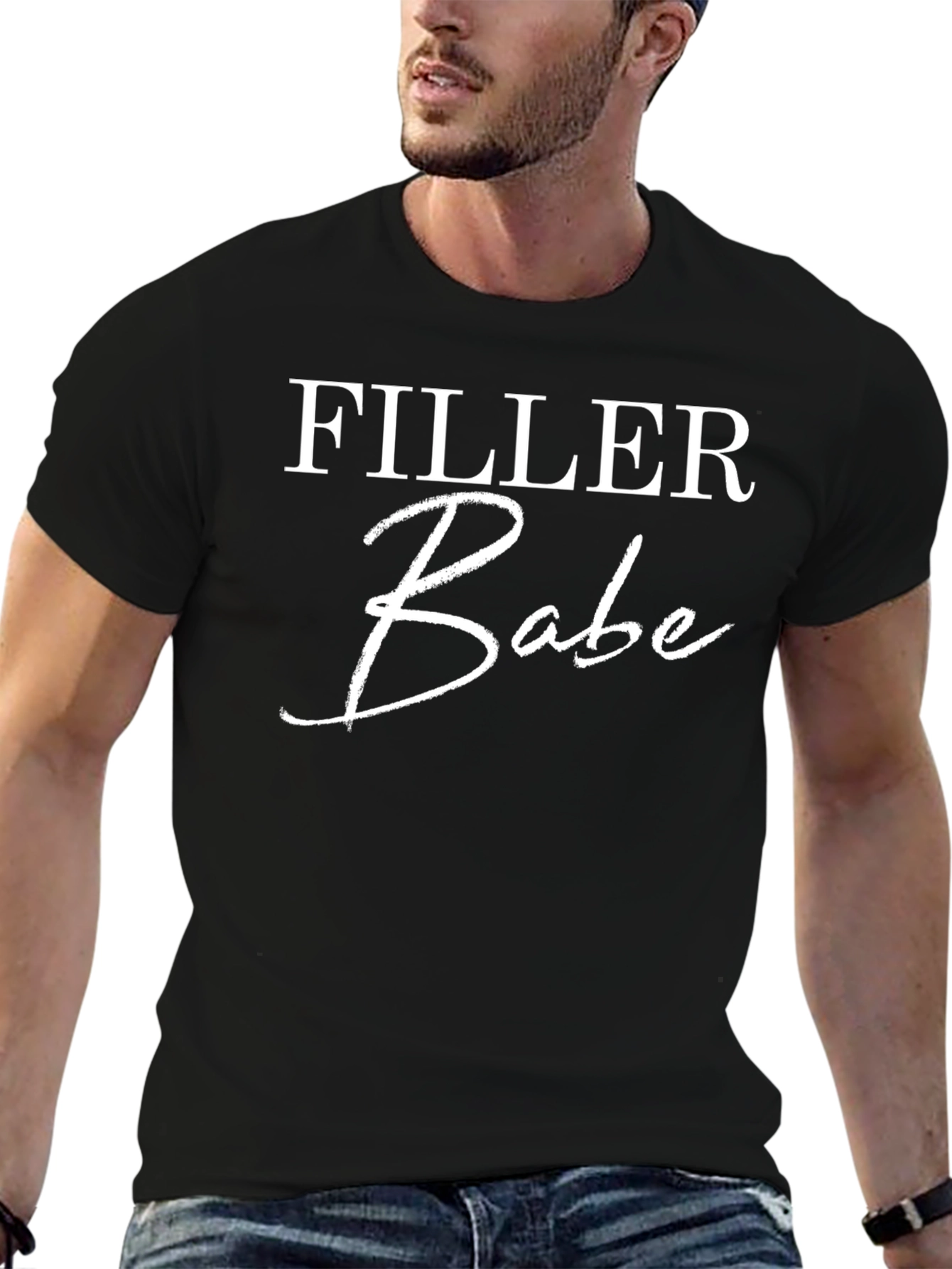 Filler Babe Graphic T-Shirt - Casual Black Tee