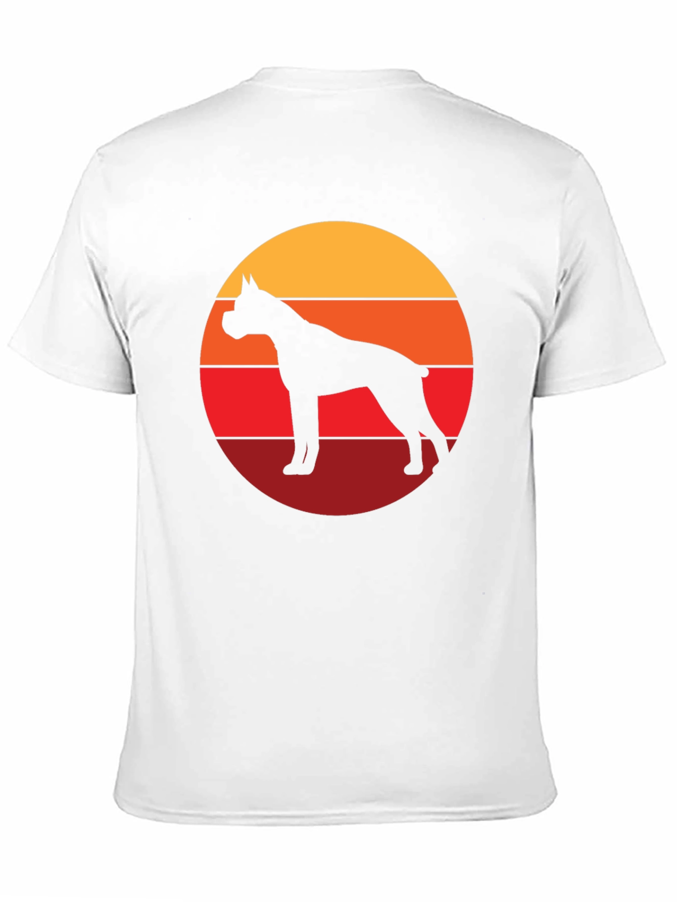 Boxer Dog Silhouette Sunset Graphic Tee - Black