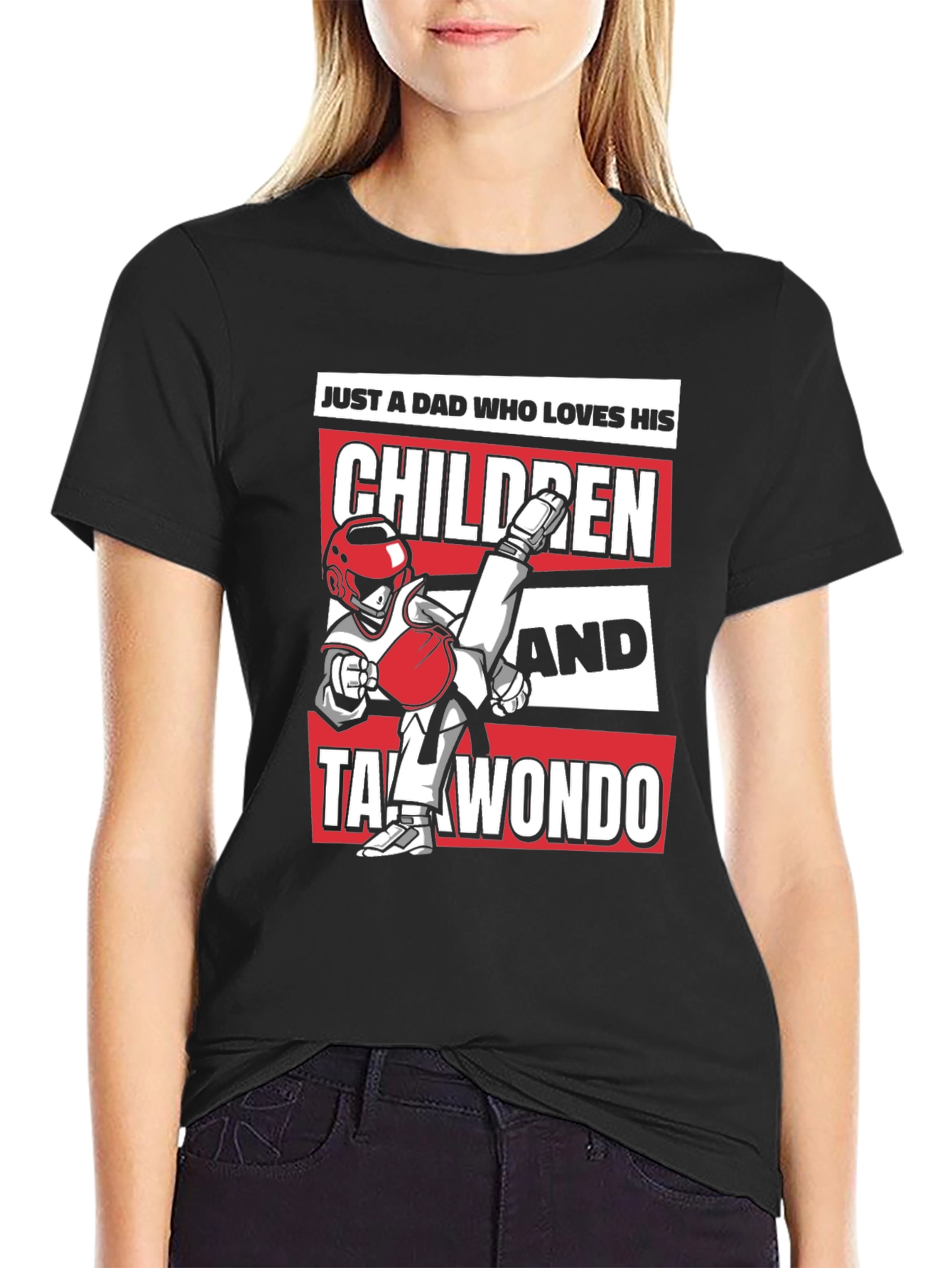 Dad Who Loves Children & Taekwondo Graphic Tee