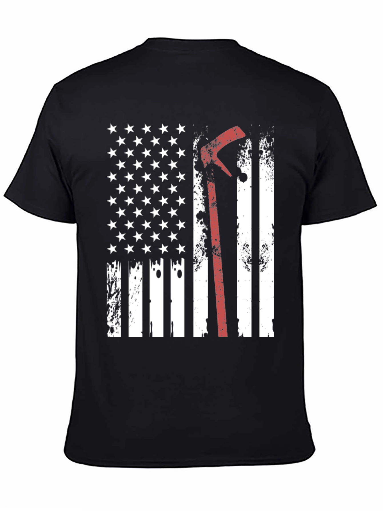 Firefighter Axe American Flag T-Shirt