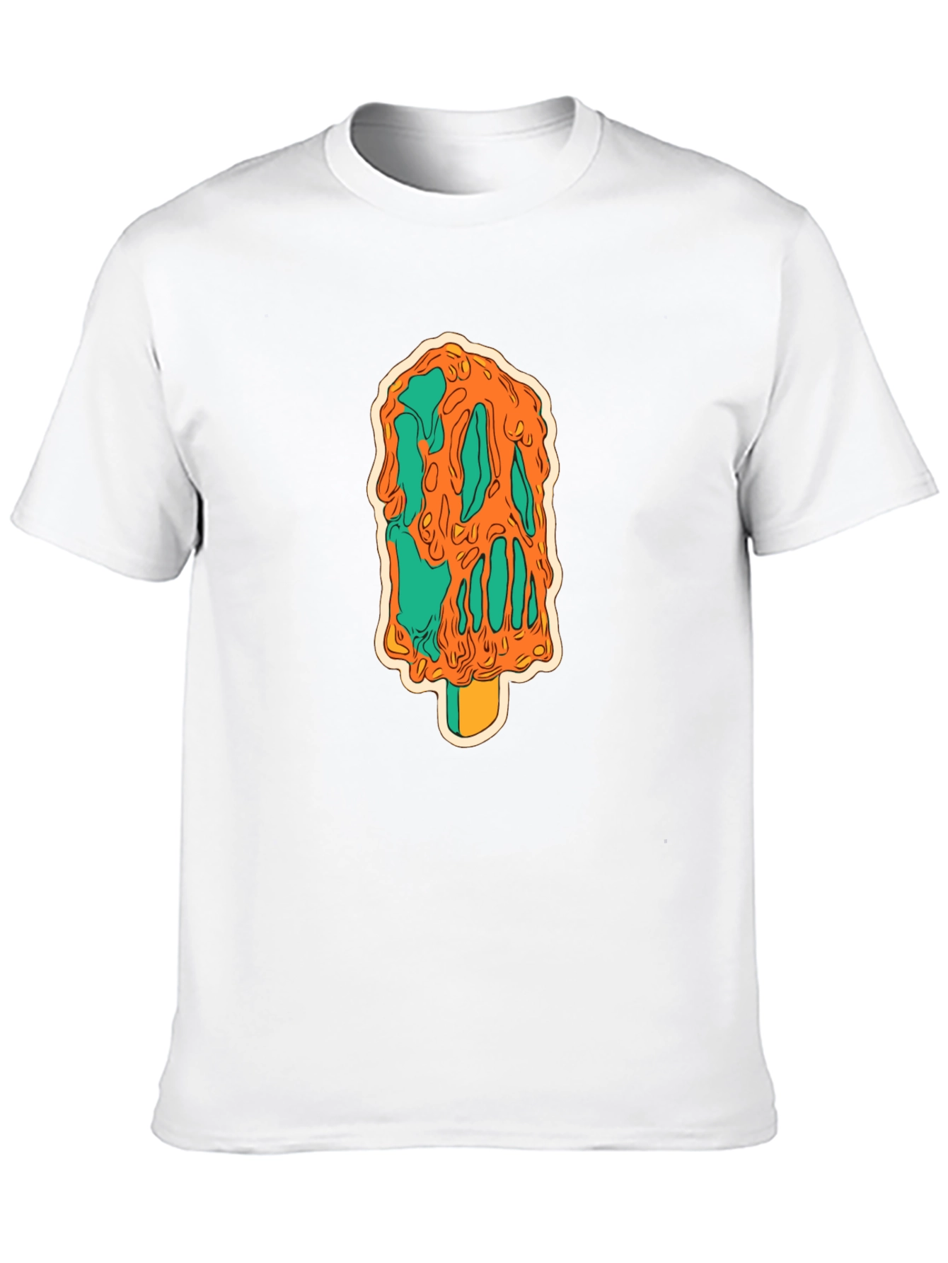 Melting Ice Cream Graphic Black T-Shirt