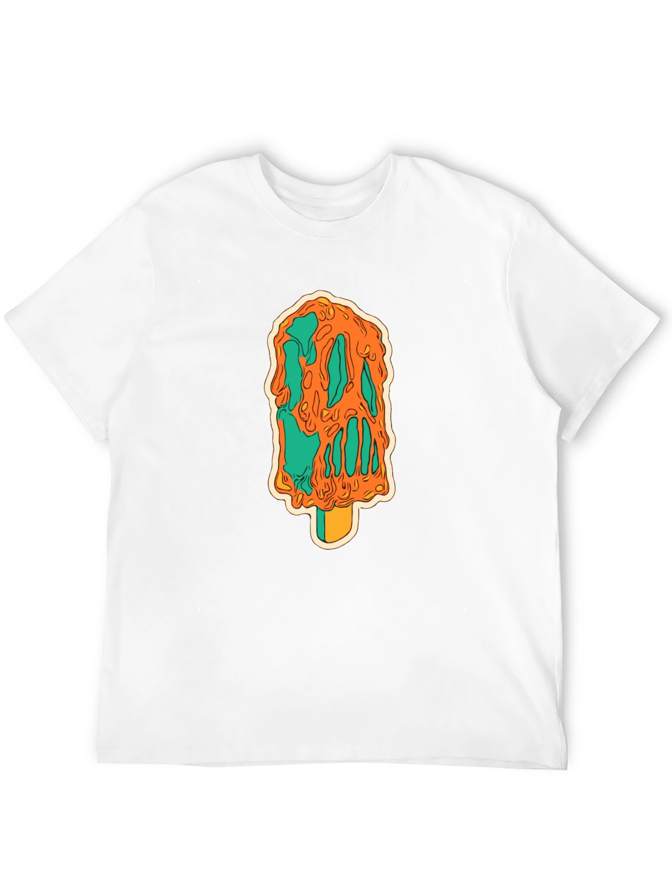Melting Ice Cream Graphic Black T-Shirt