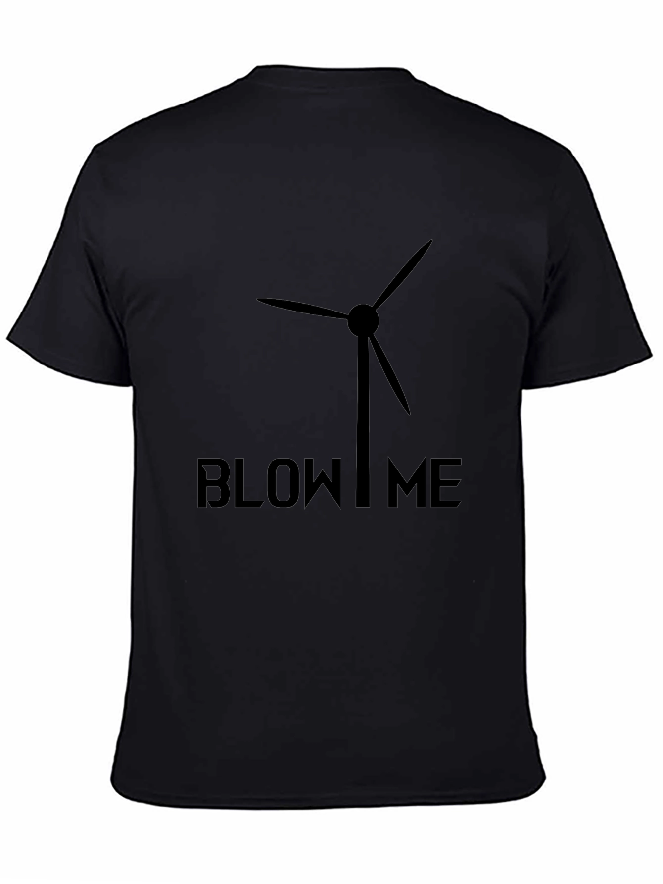 Black Blow Me Wind Turbine Graphic Tee