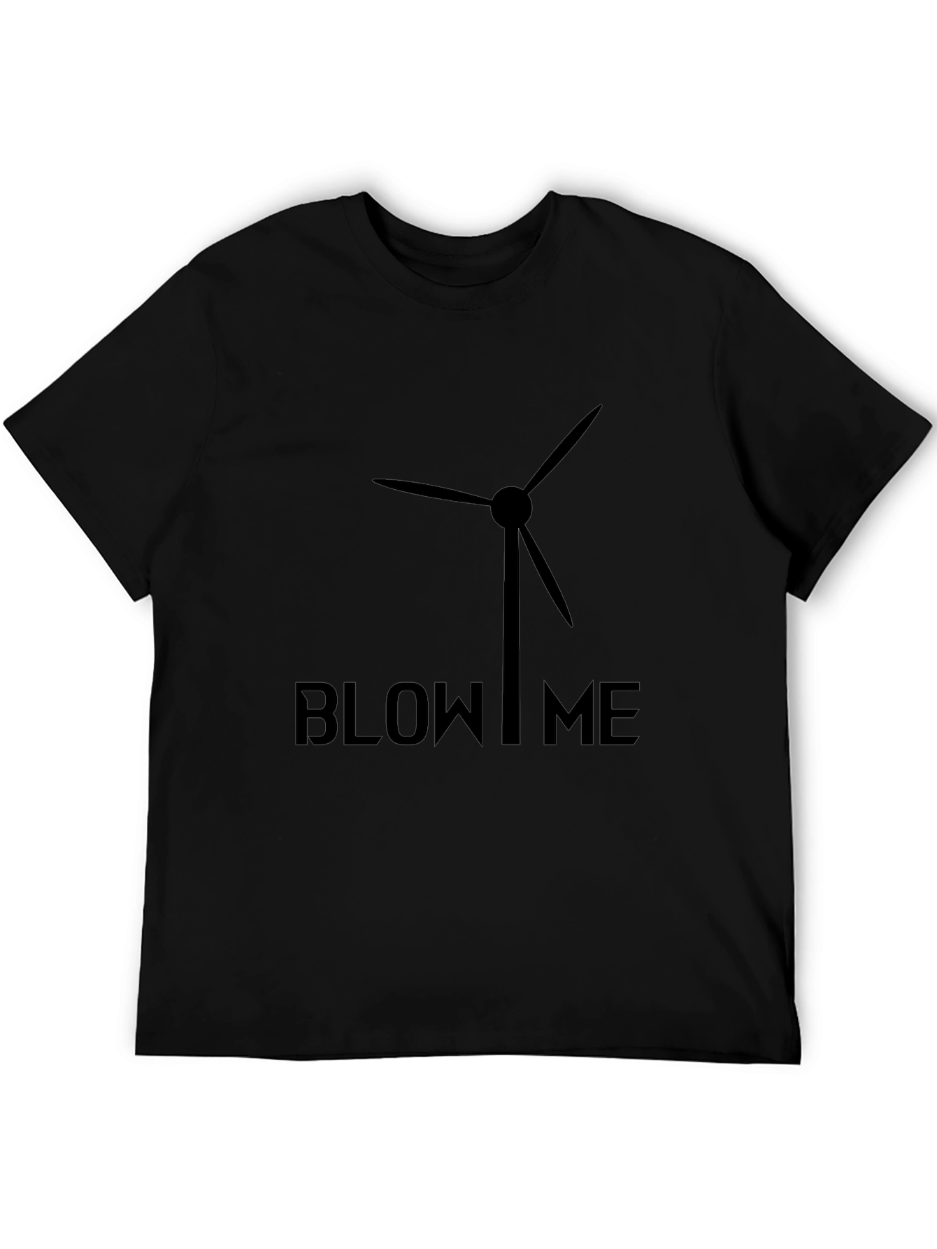 Black Blow Me Wind Turbine Graphic Tee