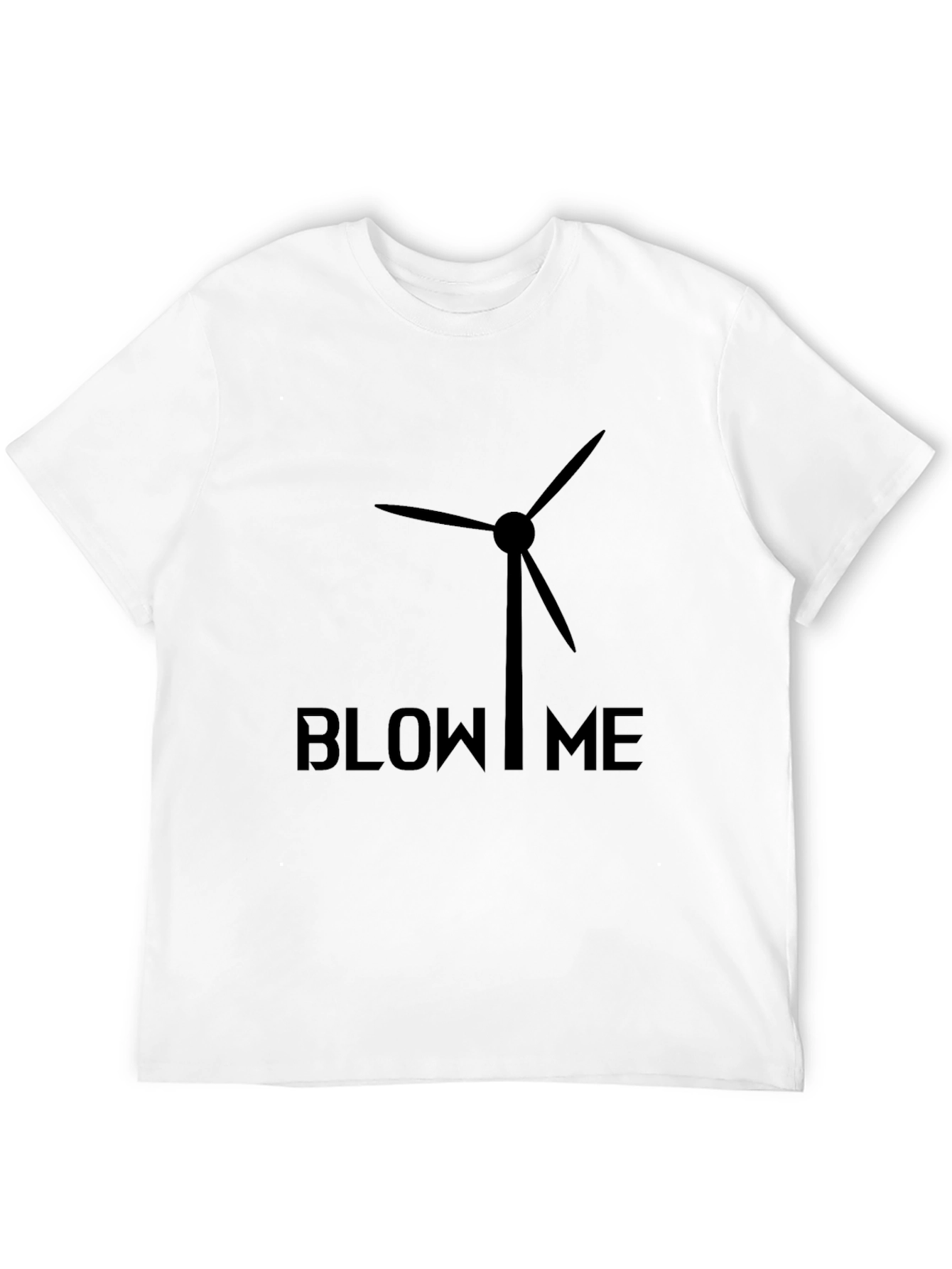 Black Blow Me Wind Turbine Graphic Tee