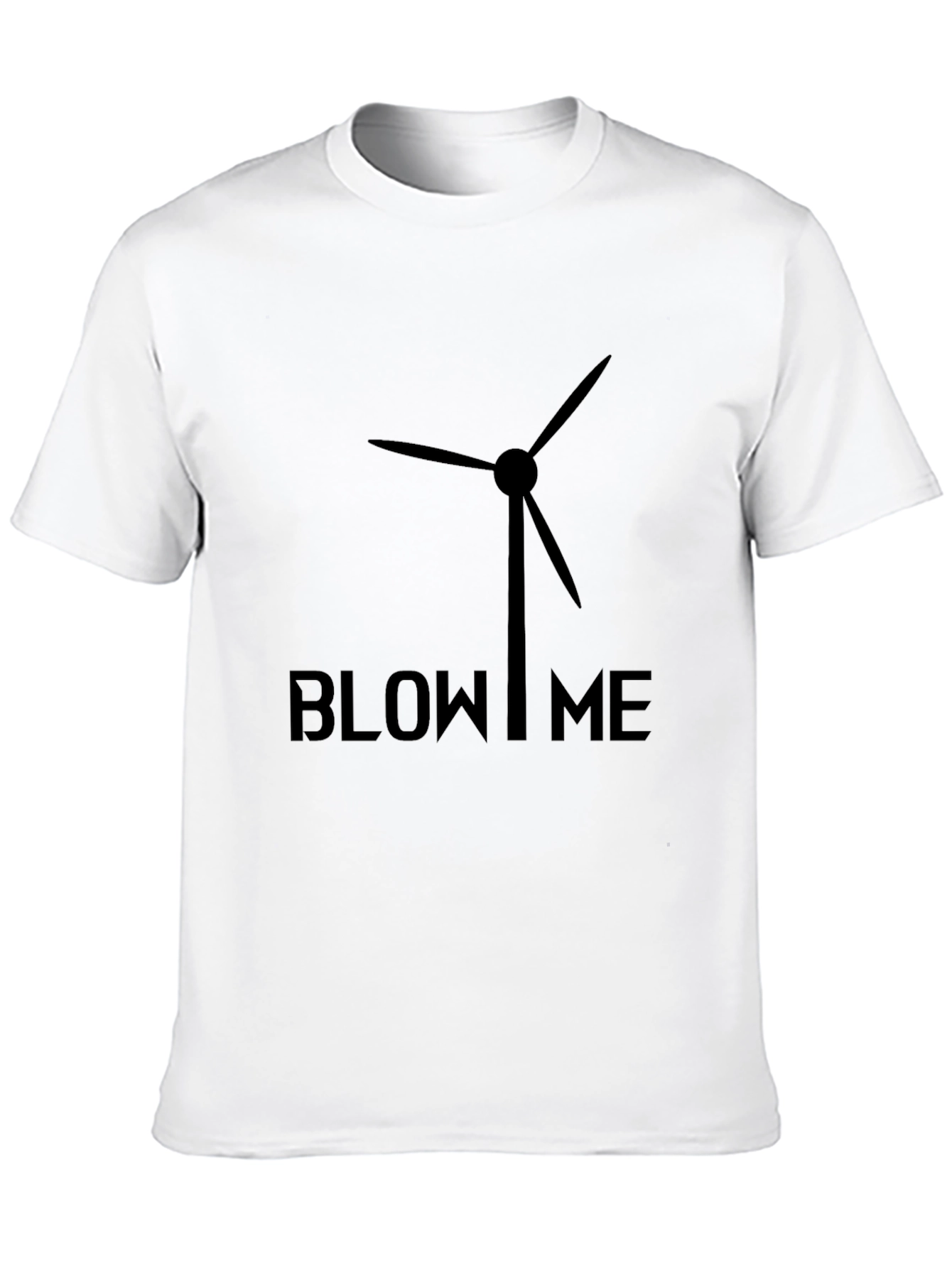 Black Blow Me Wind Turbine Graphic Tee