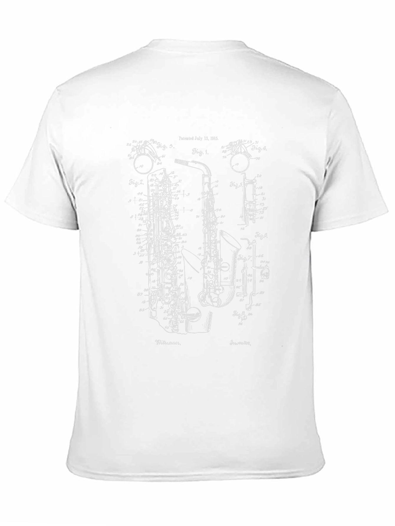 Saxophone Blueprint Black T-Shirt