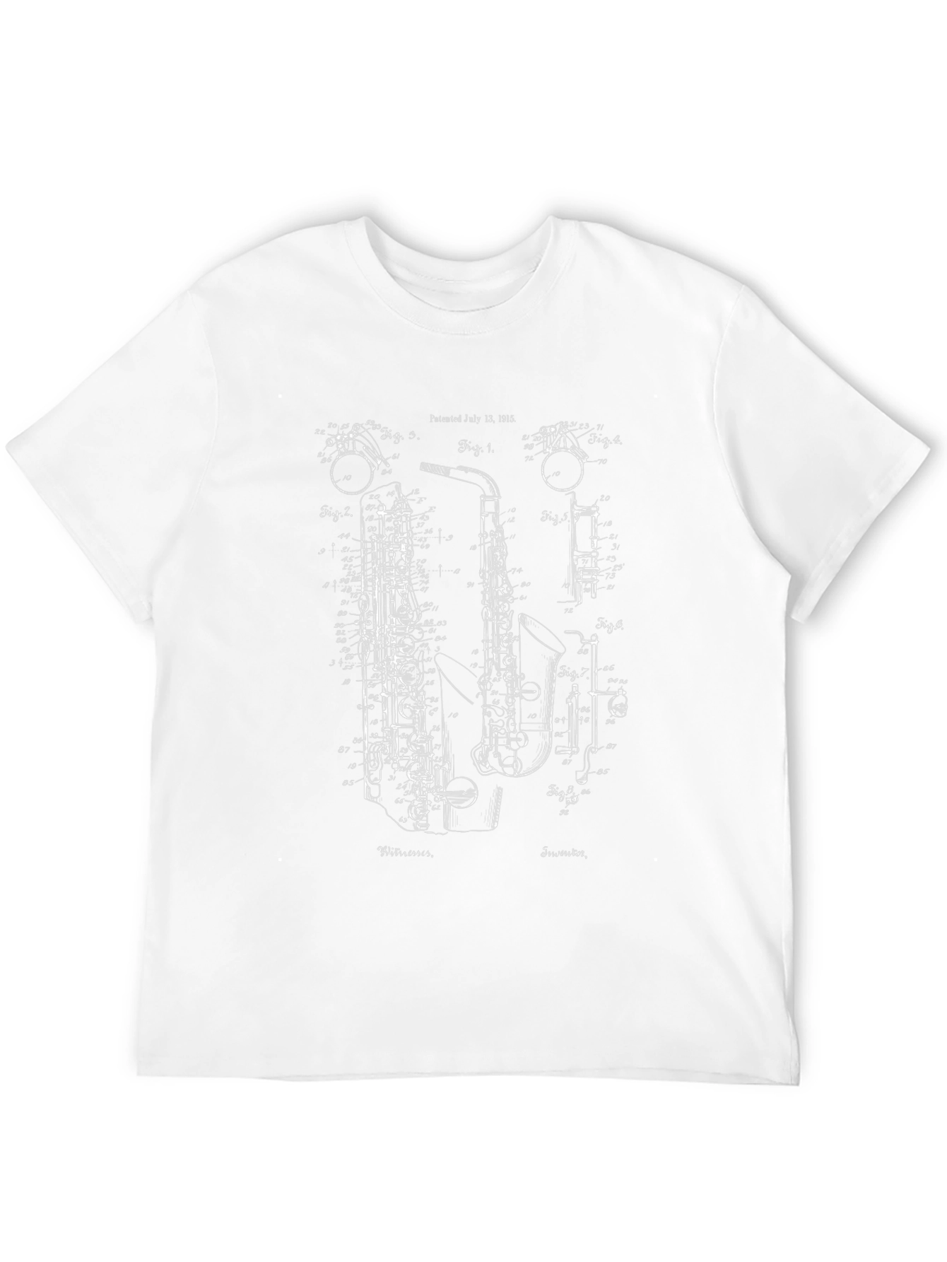 Saxophone Blueprint Black T-Shirt