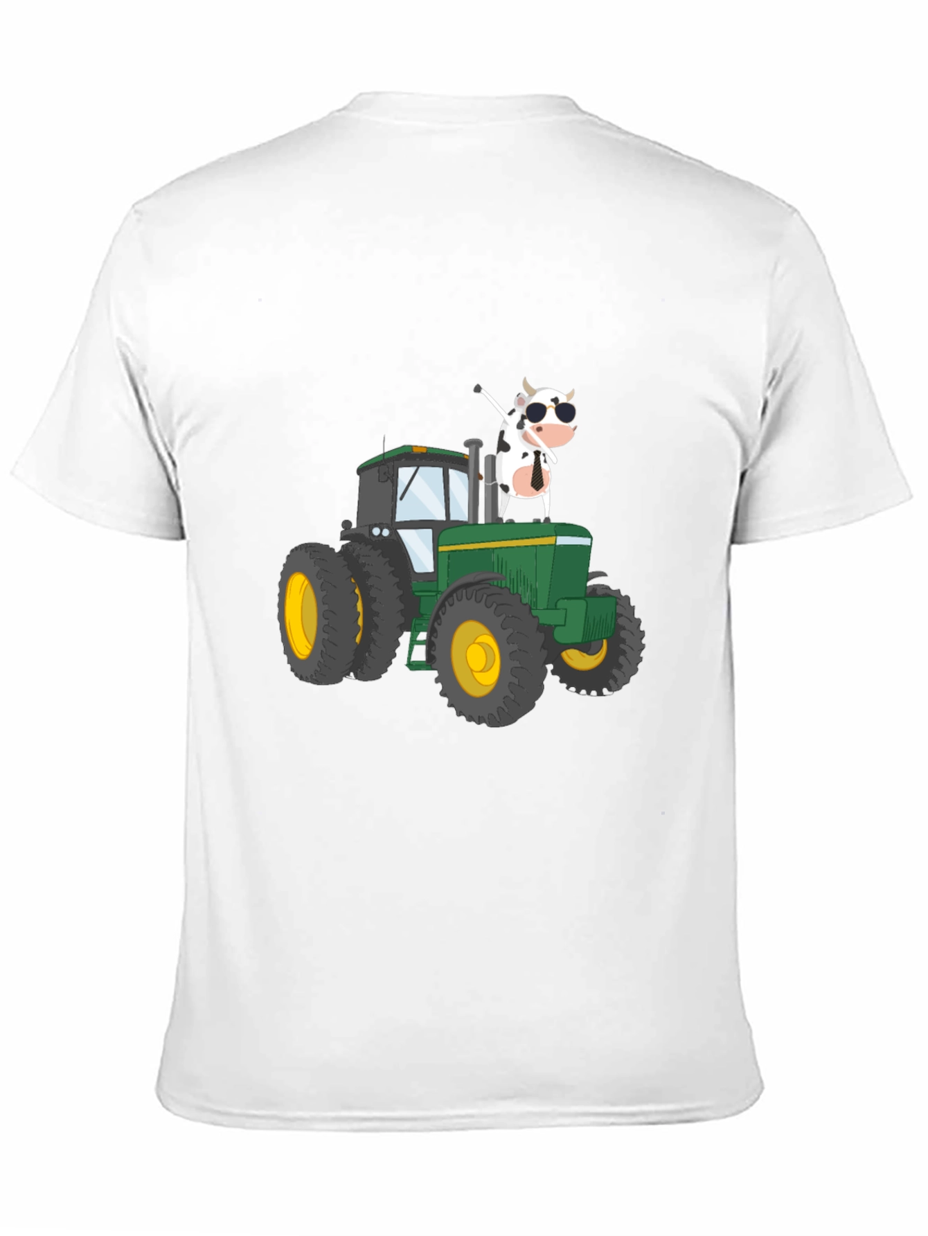 Cow on Tractor Graphic Tee - Black