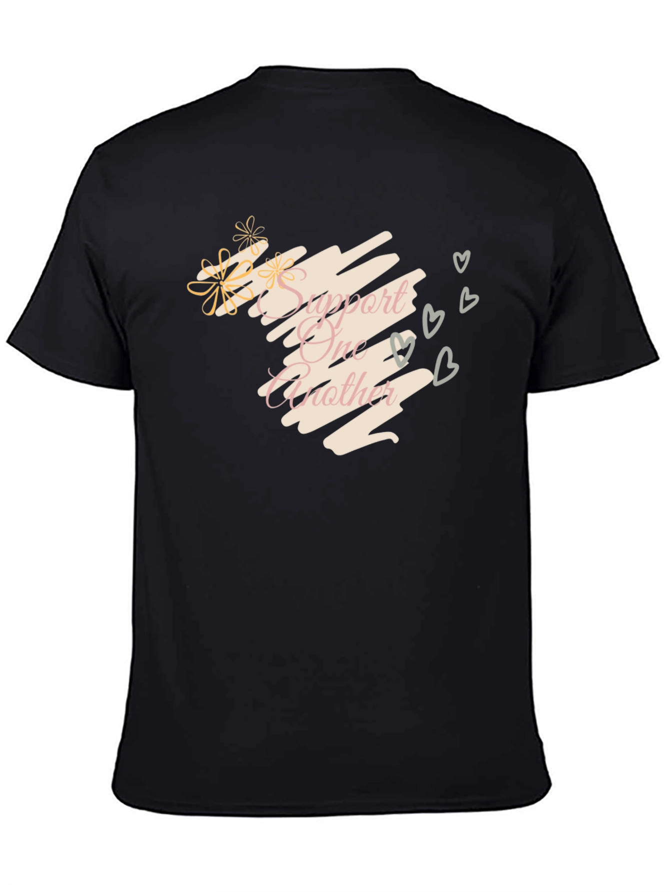 Support One Another Black Graphic Tee