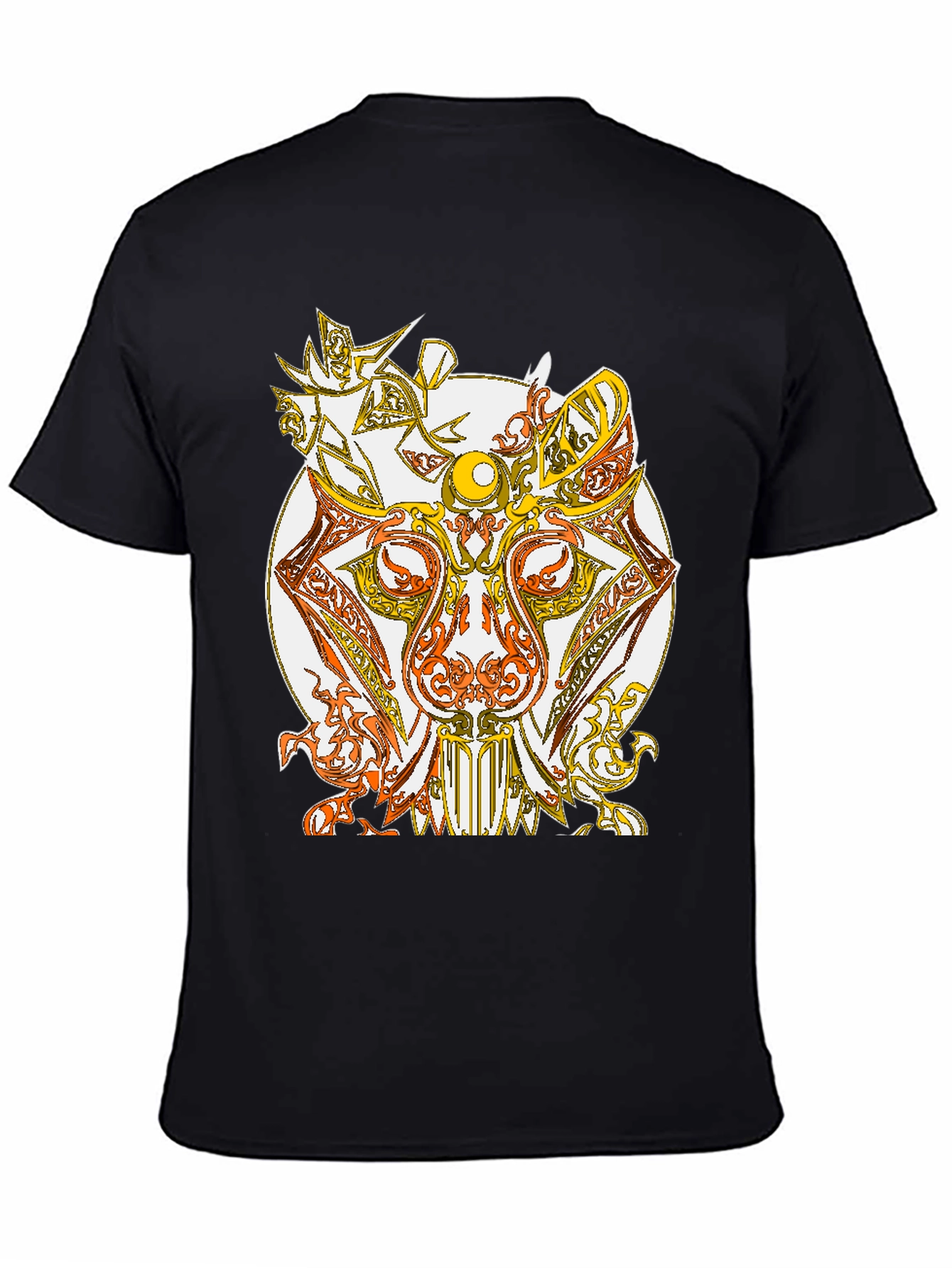 Abstract Animal Graphic T-Shirt - Black