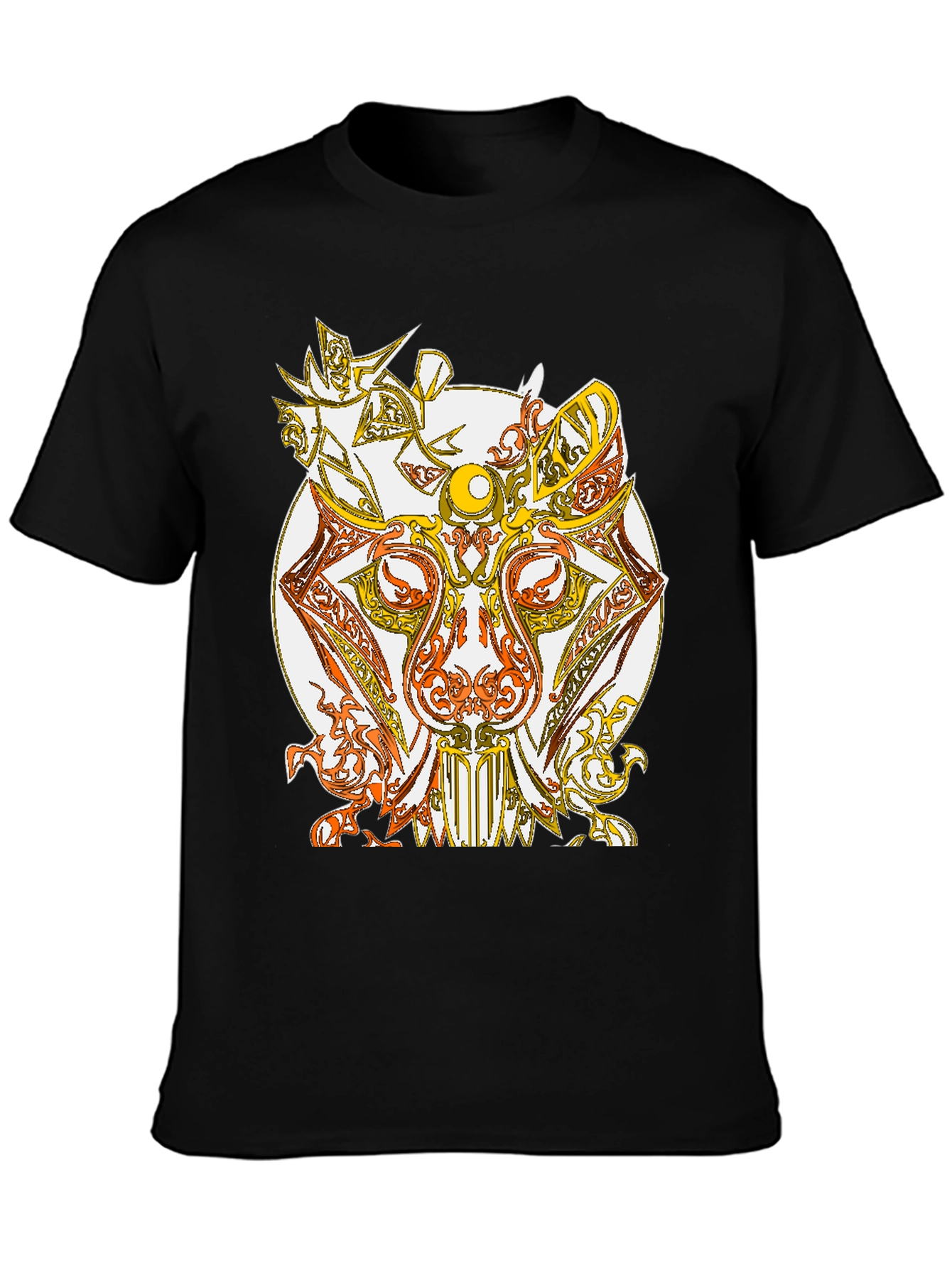 Abstract Animal Graphic T-Shirt - Black