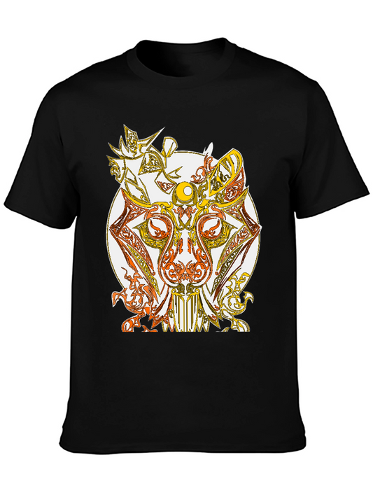 Abstract Animal Graphic T-Shirt - Black