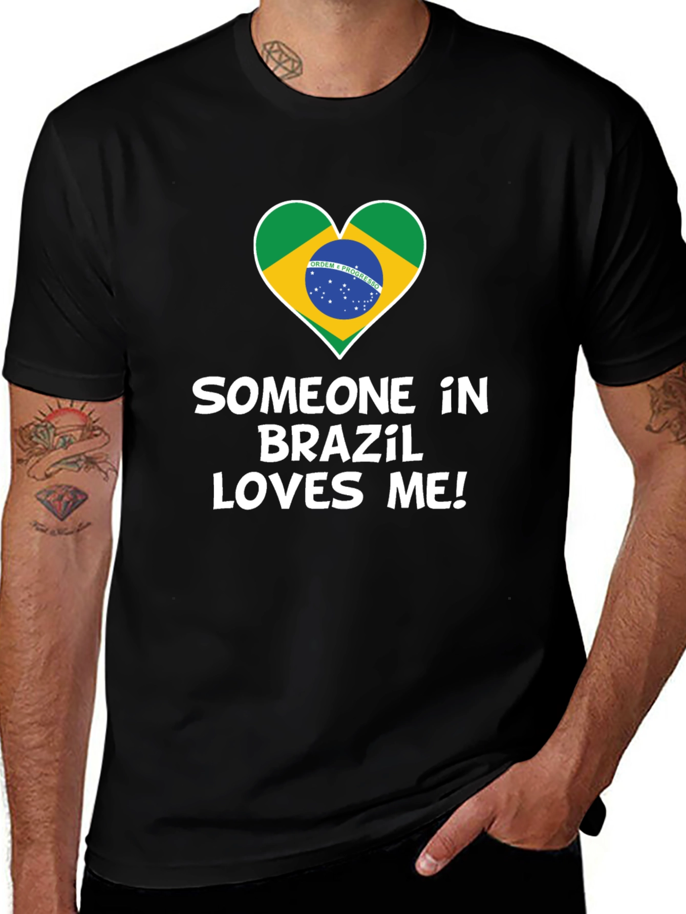 Brazil Love T-Shirt - Graphic Heart Tee