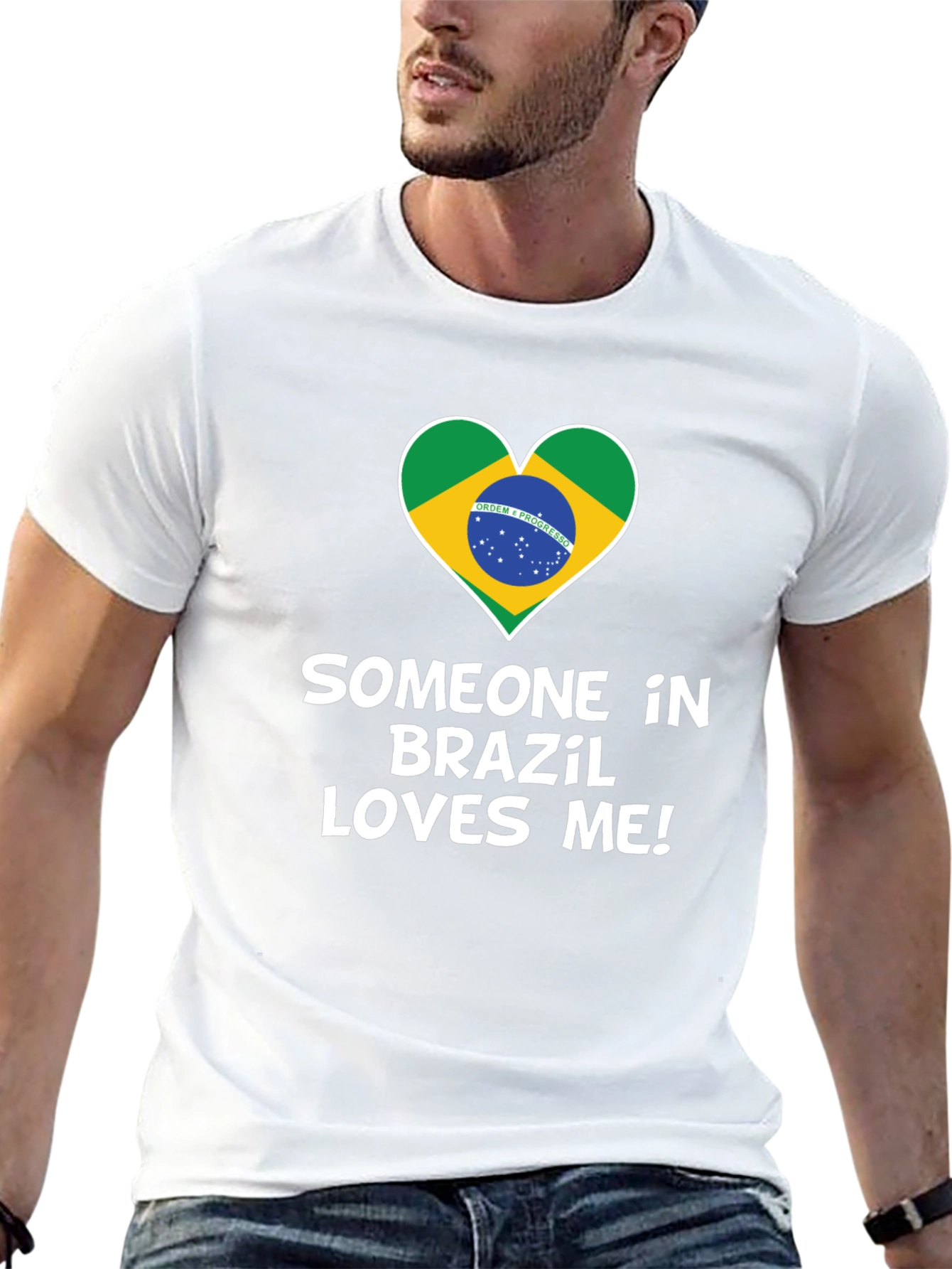 Brazil Love T-Shirt - Graphic Heart Tee