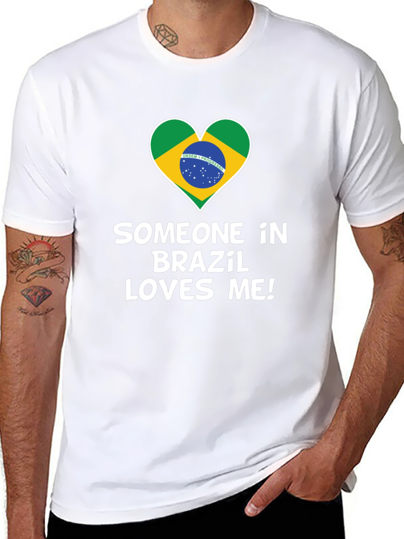 Brazil Love T-Shirt - Graphic Heart Tee