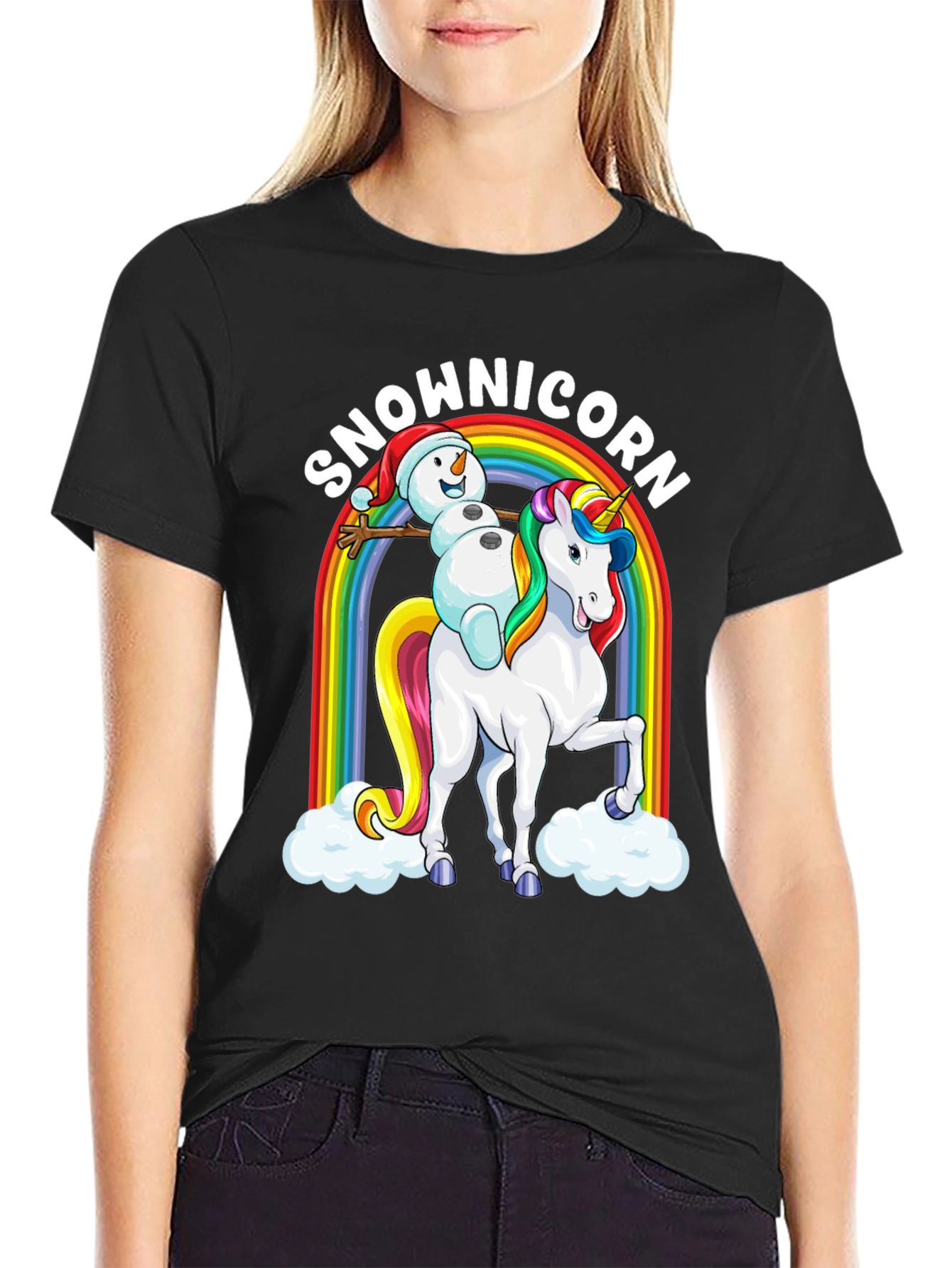 Snowman Unicorn Graphic Tee