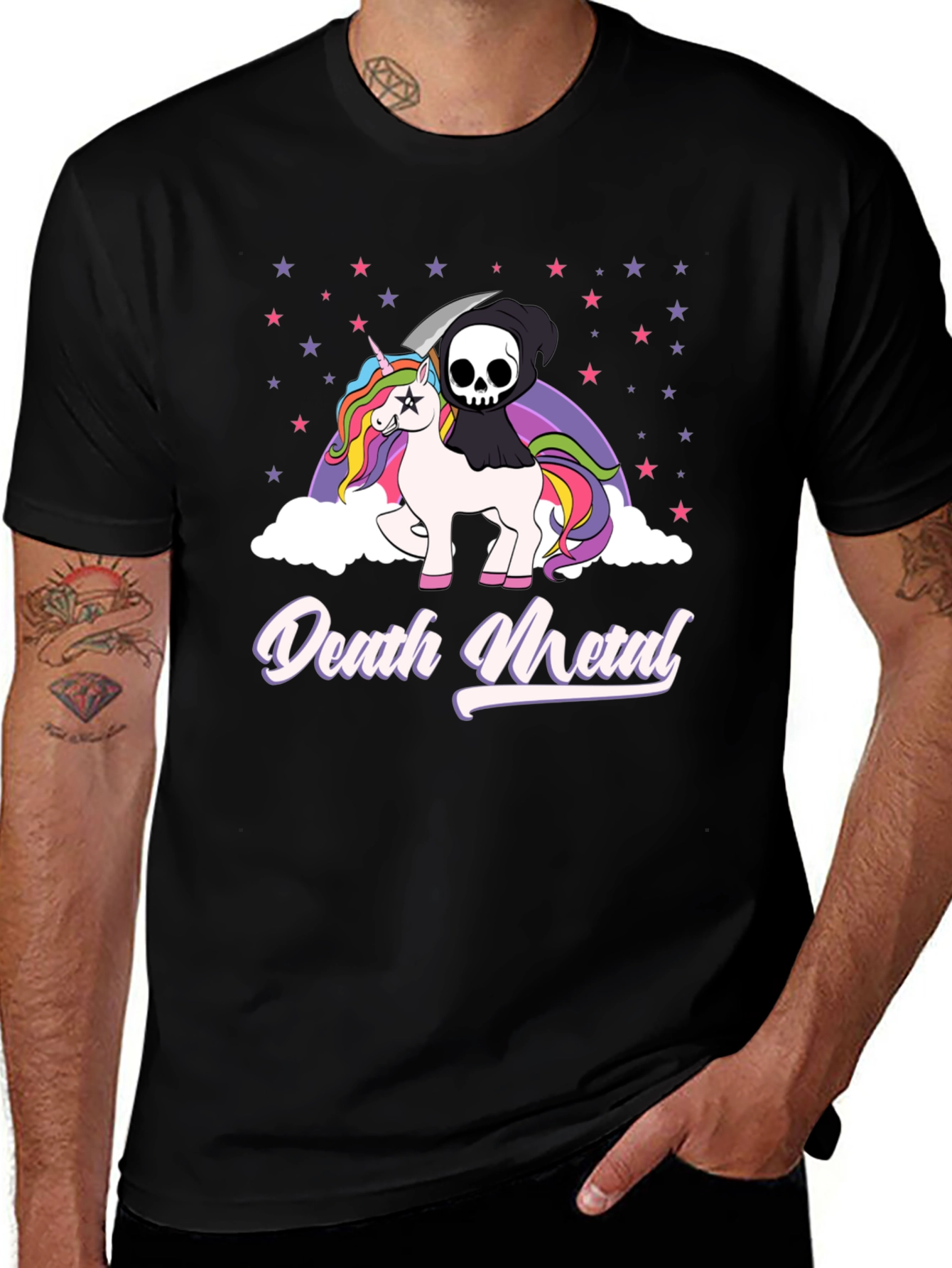 Death Metal Unicorn Graphic T-Shirt