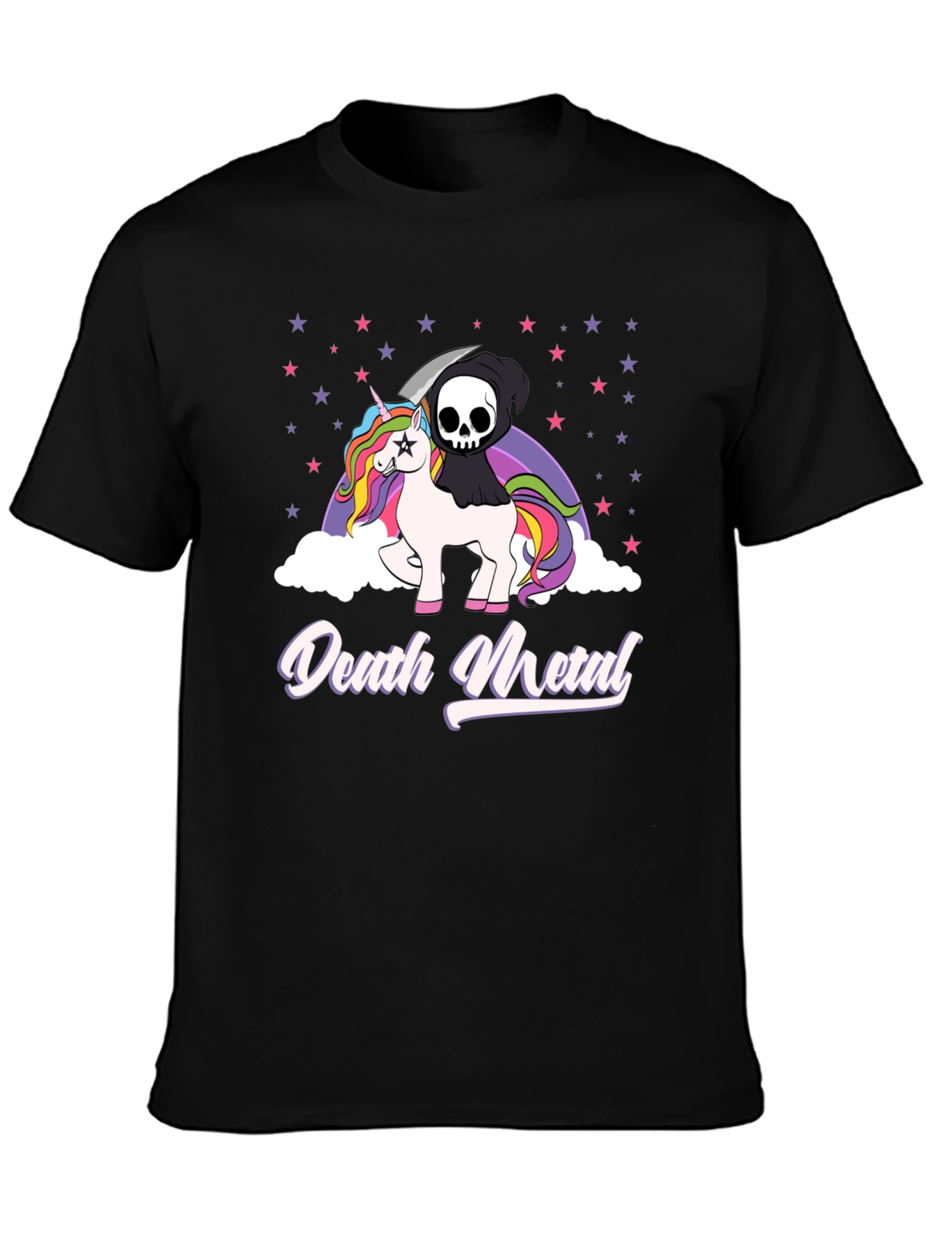 Death Metal Unicorn Graphic T-Shirt