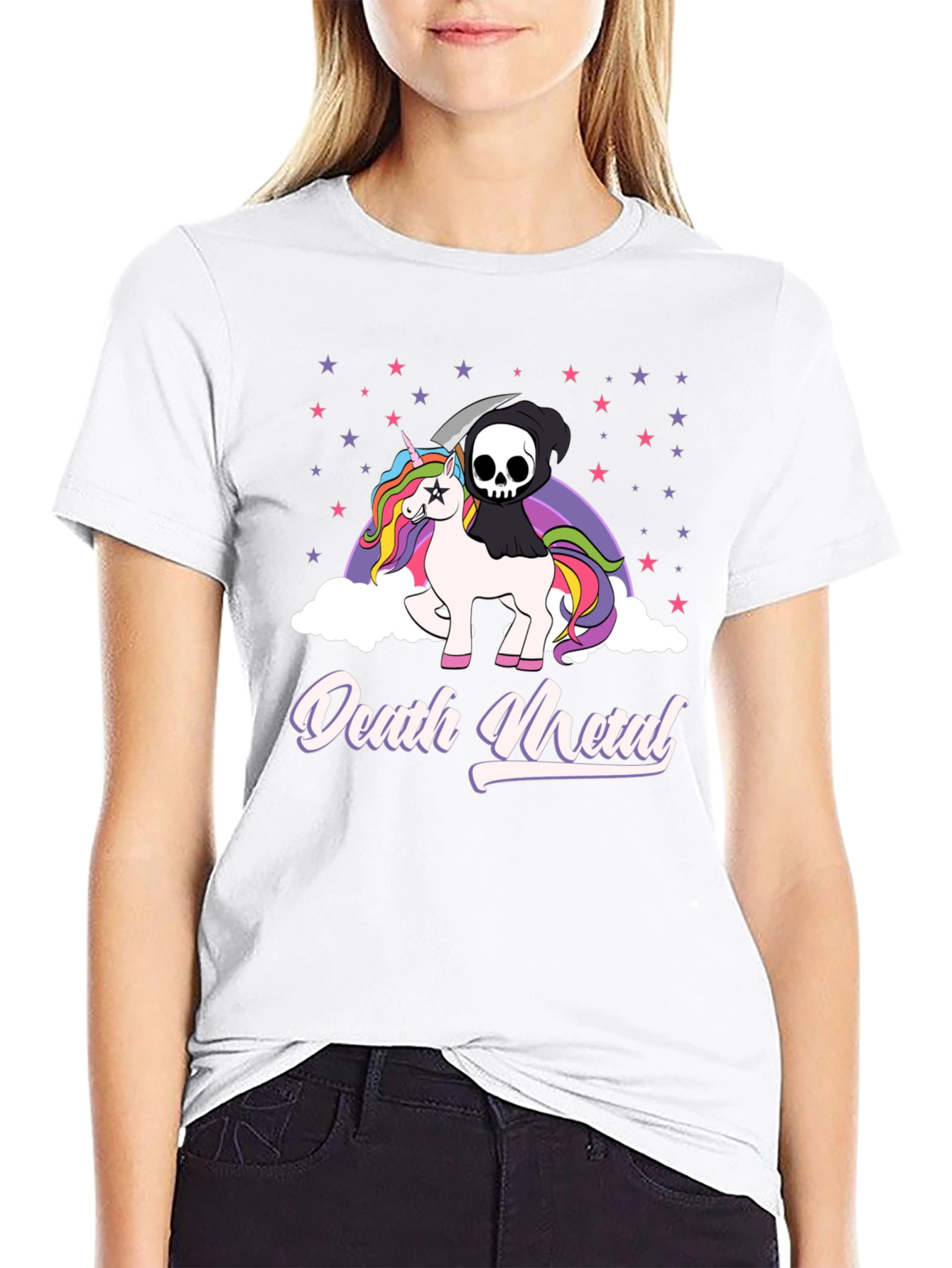 Death Metal Unicorn Graphic T-Shirt