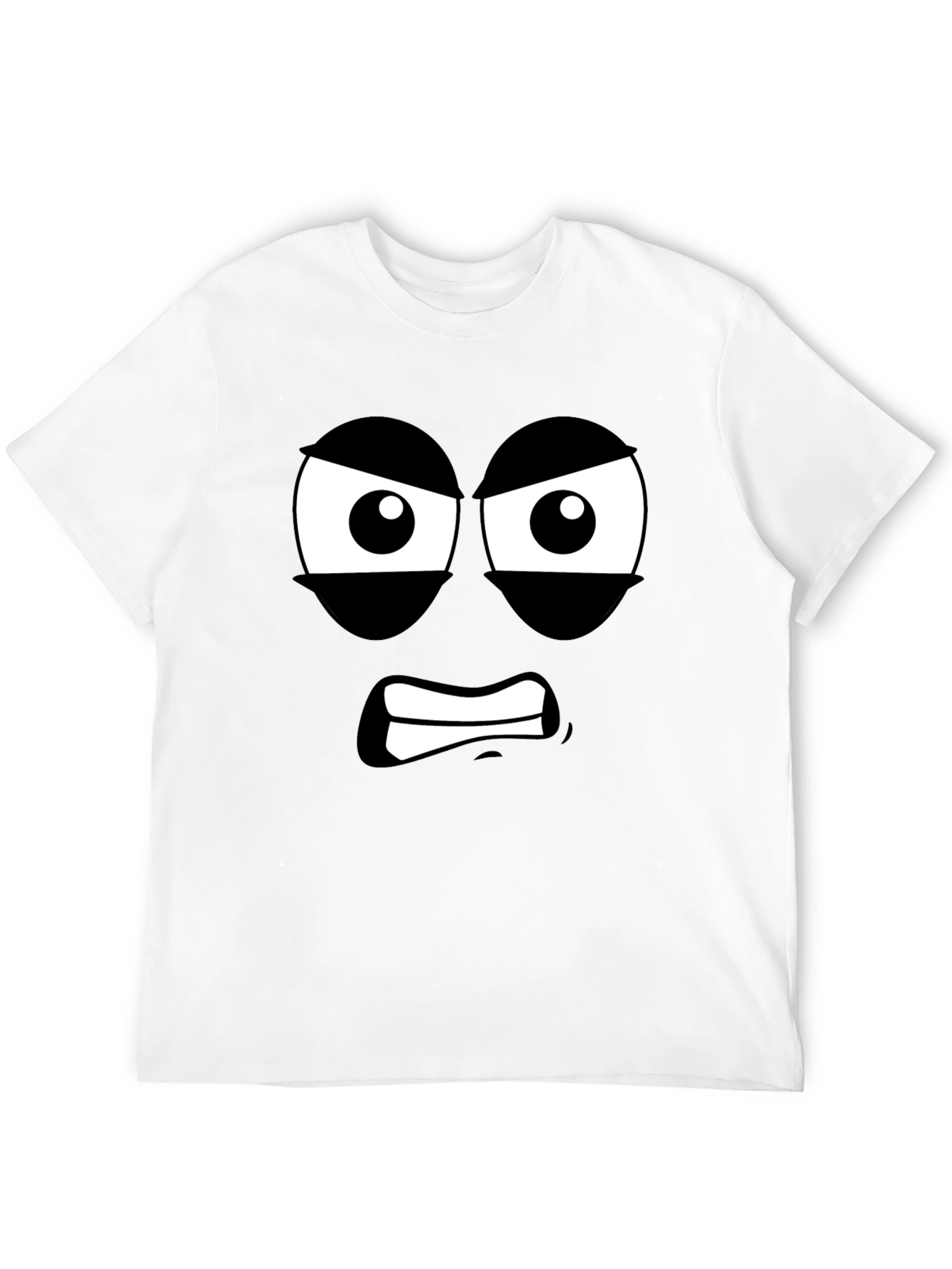 Angry Face Graphic T-Shirt - Black Cotton Tee