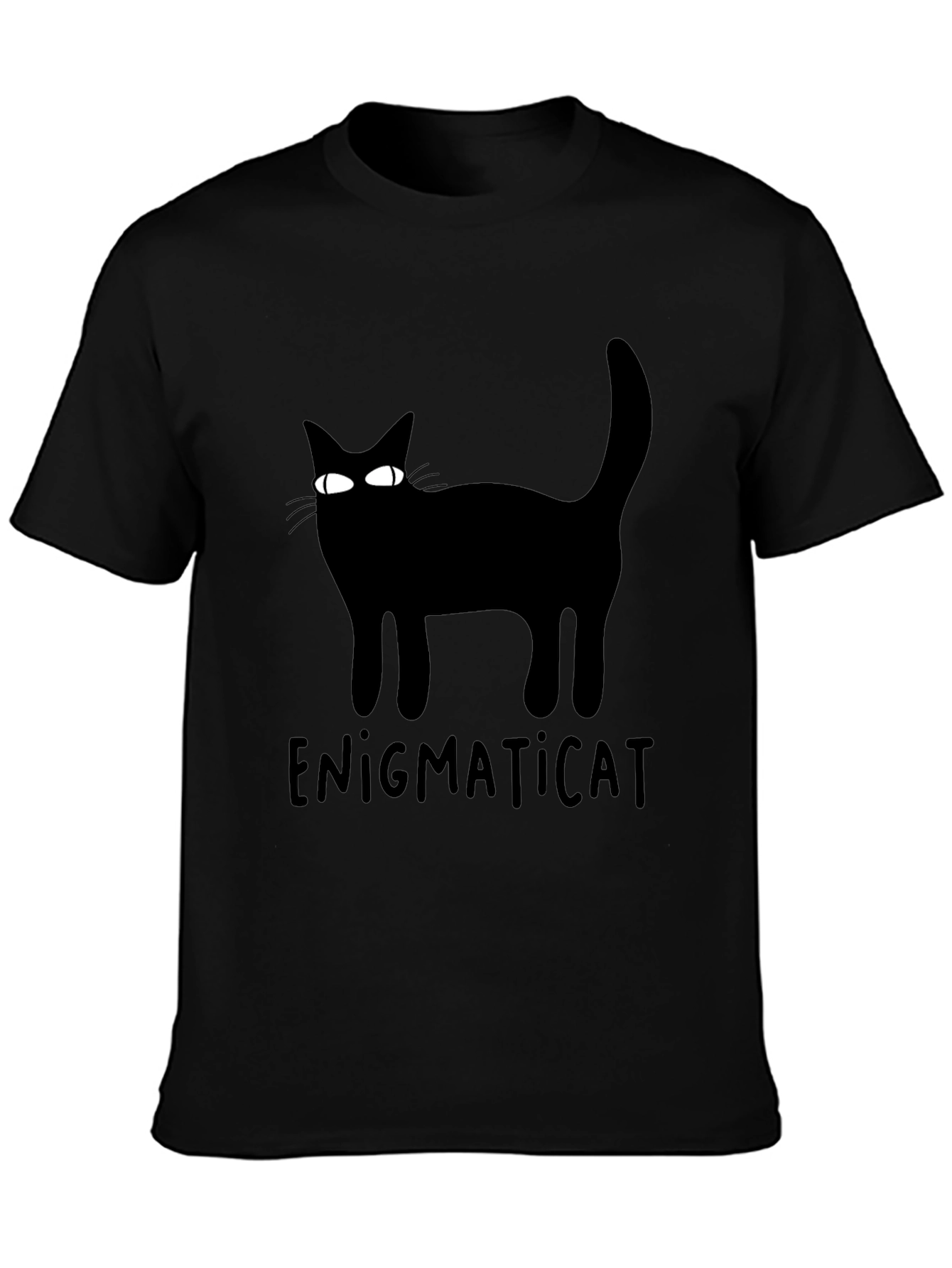 Enigmaticat Black Cat Graphic T-Shirt
