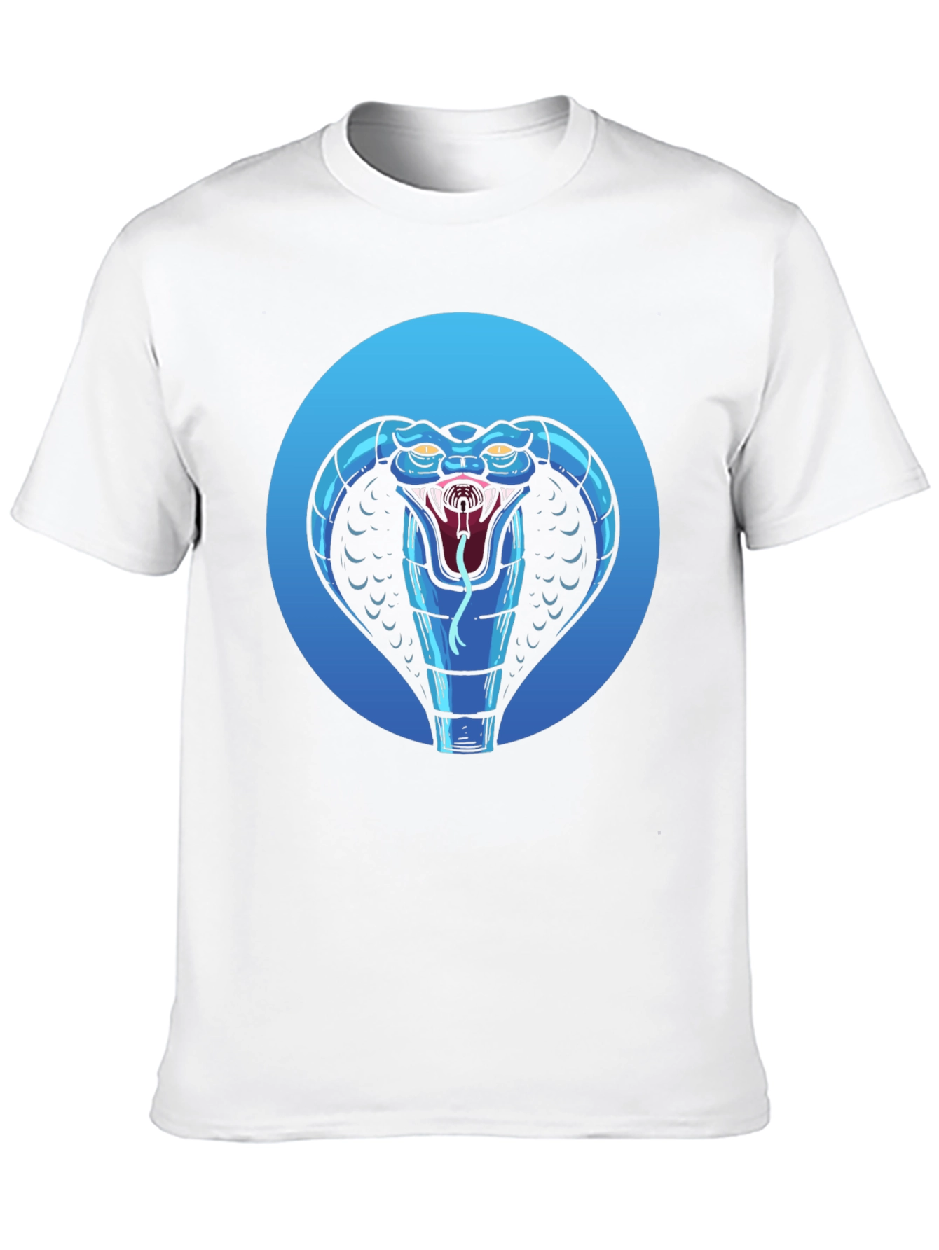 Blue Cobra Graphic Black T-Shirt
