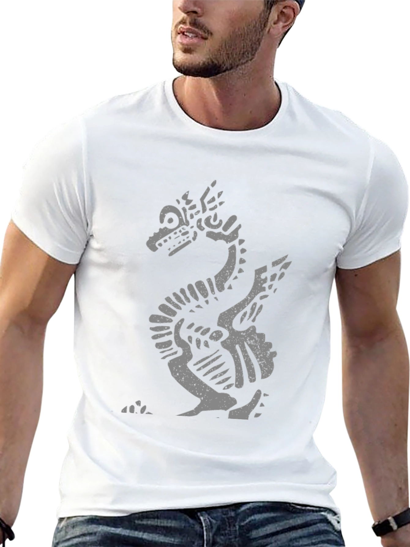 Aztec Dragon Graphic T-Shirt - Black