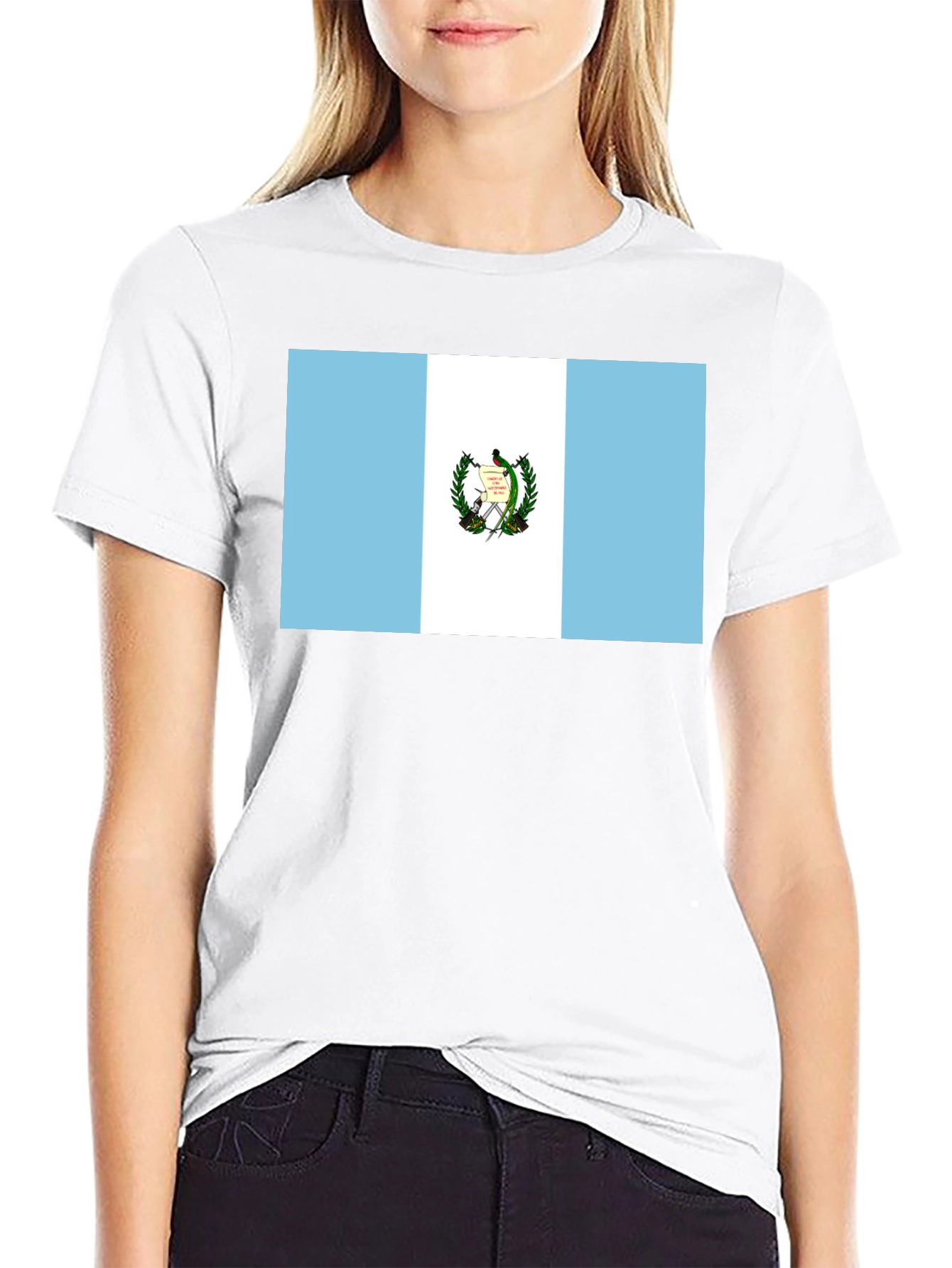 Guatemalan Flag Graphic T-Shirt - Black