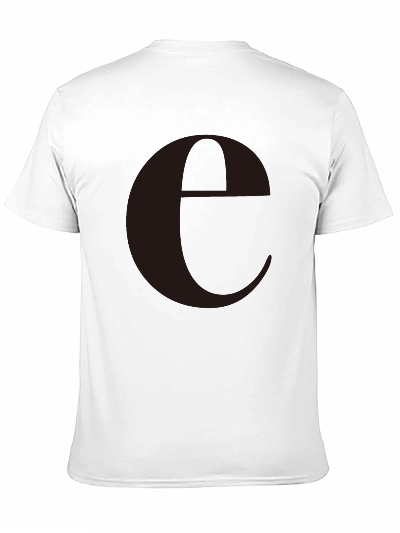 Minimalist Black T-Shirt with Large Letter e