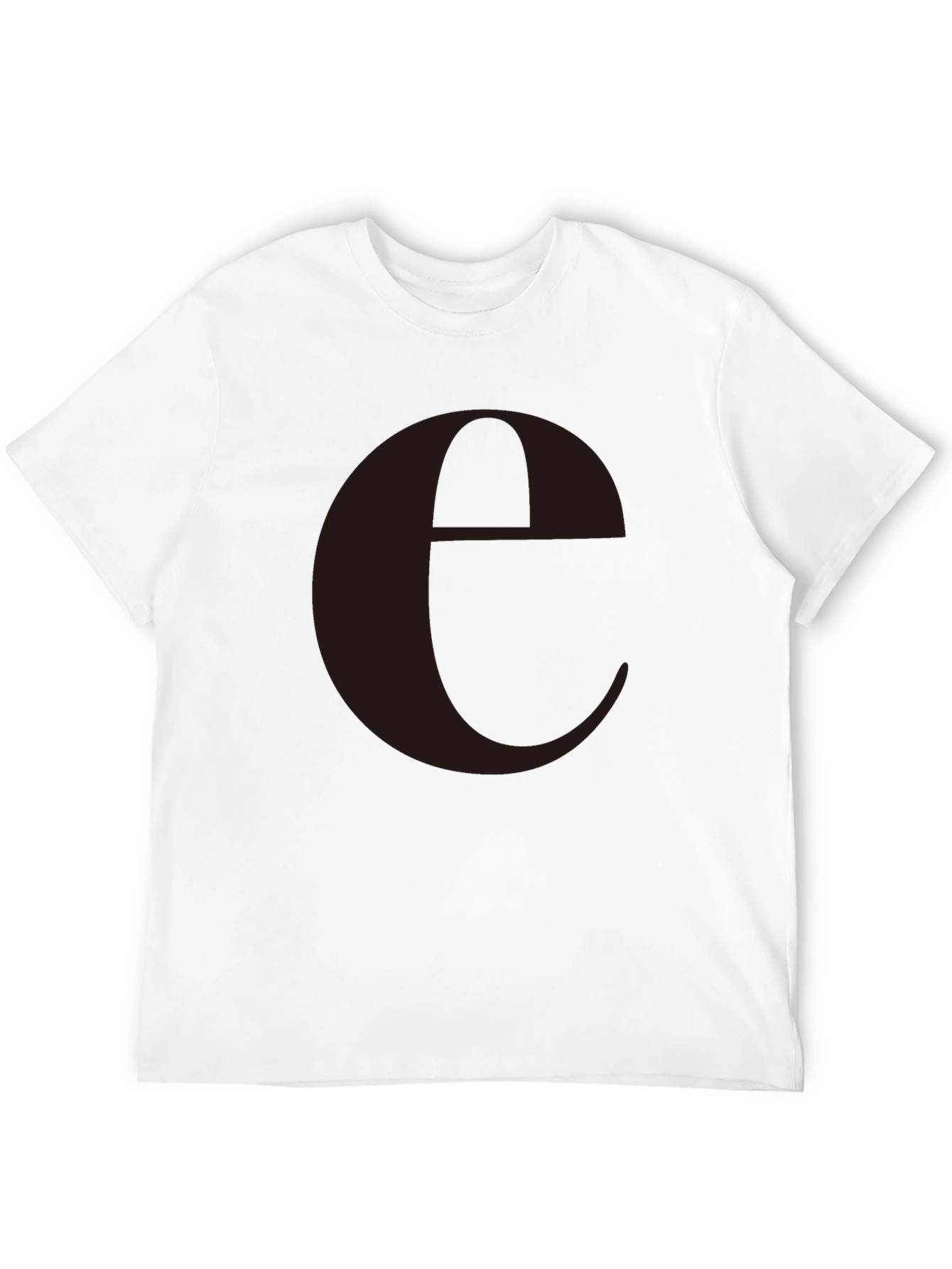 Minimalist Black T-Shirt with Large Letter e