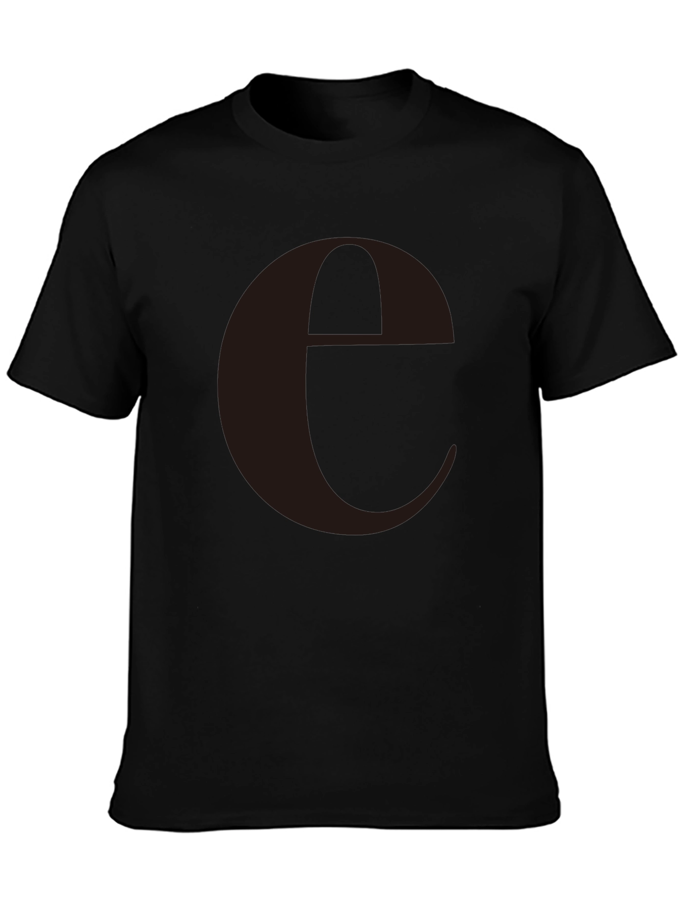 Minimalist Black T-Shirt with Large Letter e