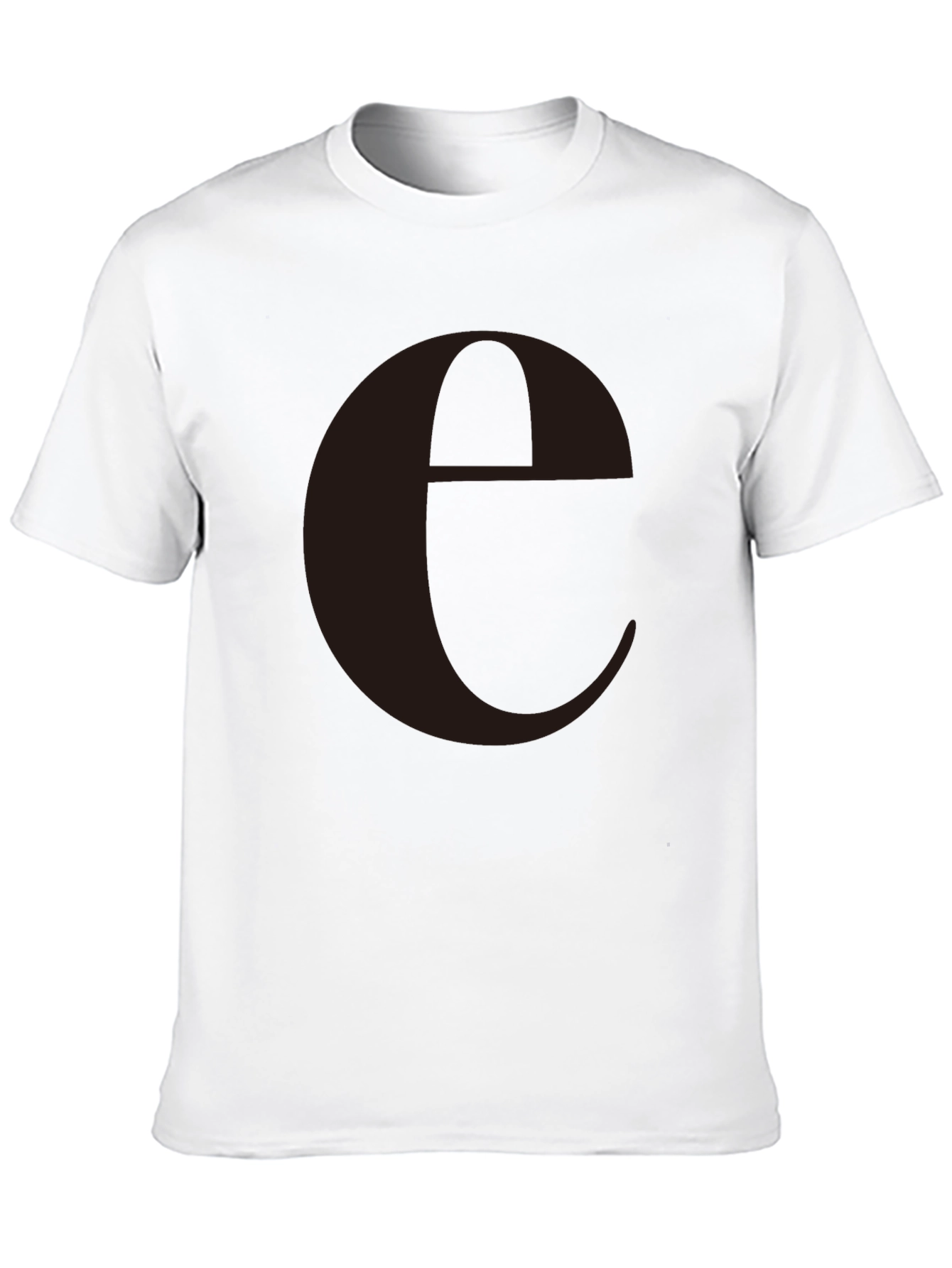Minimalist Black T-Shirt with Large Letter e