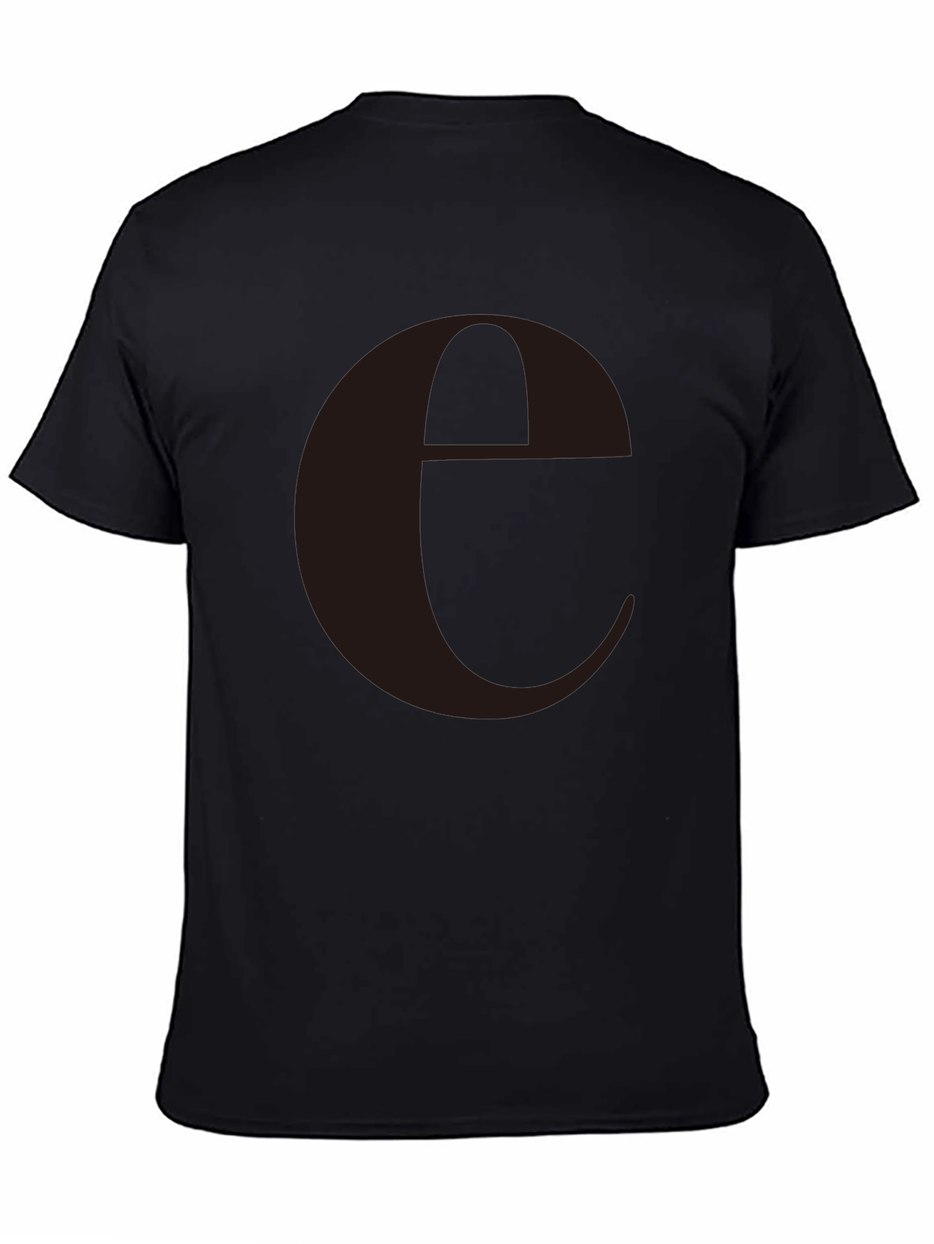 Minimalist Black T-Shirt with Large Letter e