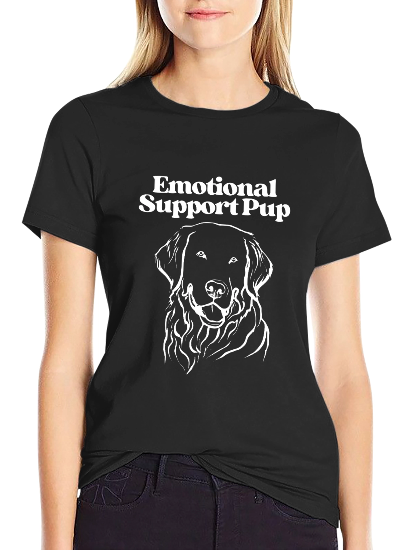 Emotional Support Pup T-Shirt - Black