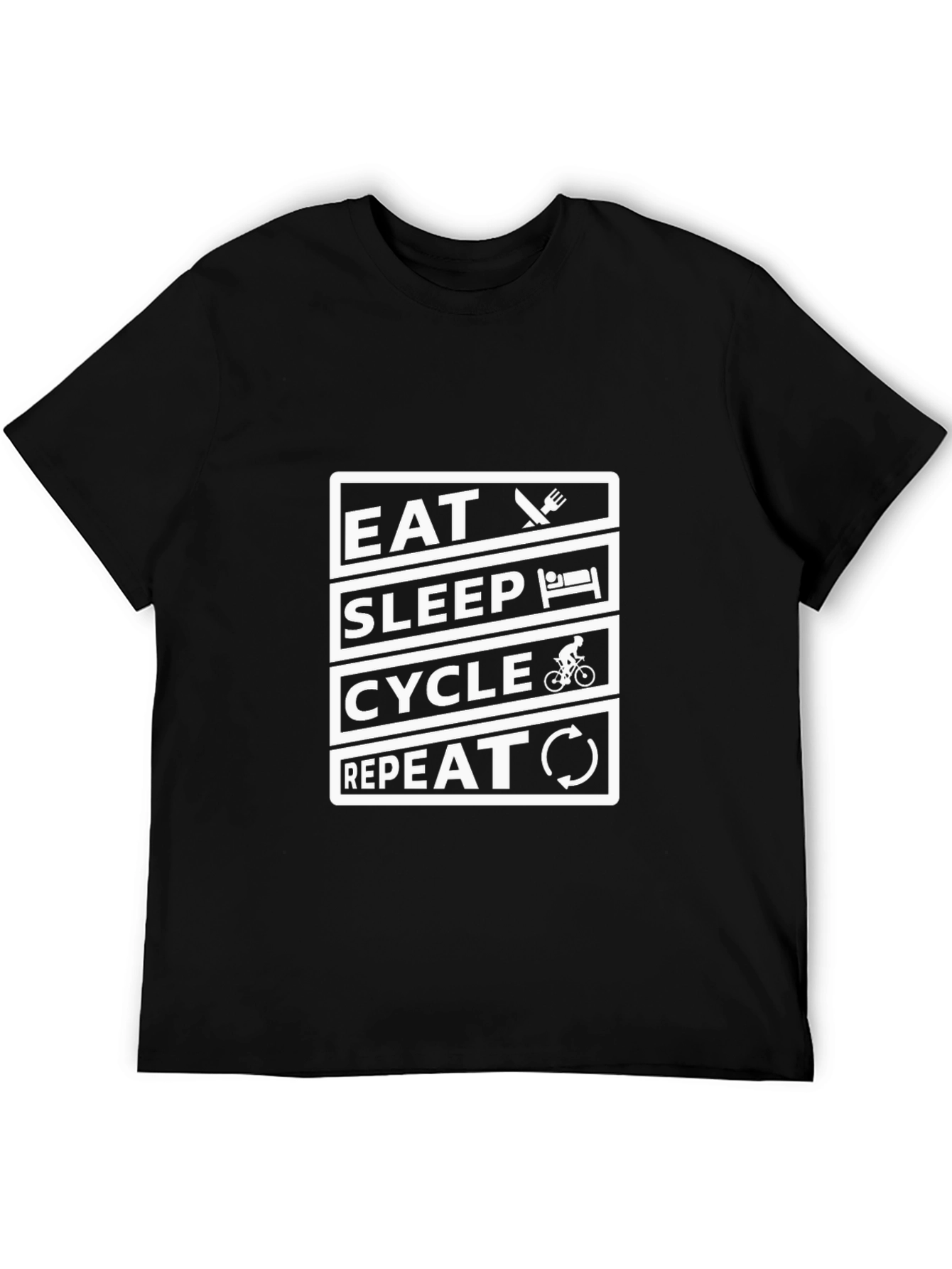 Eat Sleep Cycle Repeat Black Graphic Tee