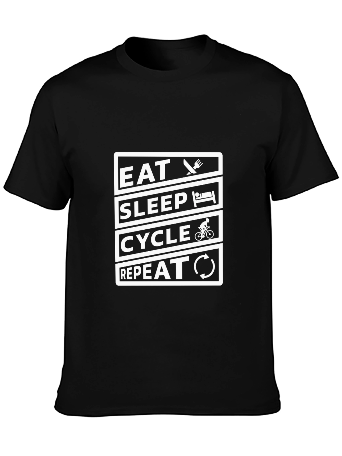 Eat Sleep Cycle Repeat Black Graphic Tee